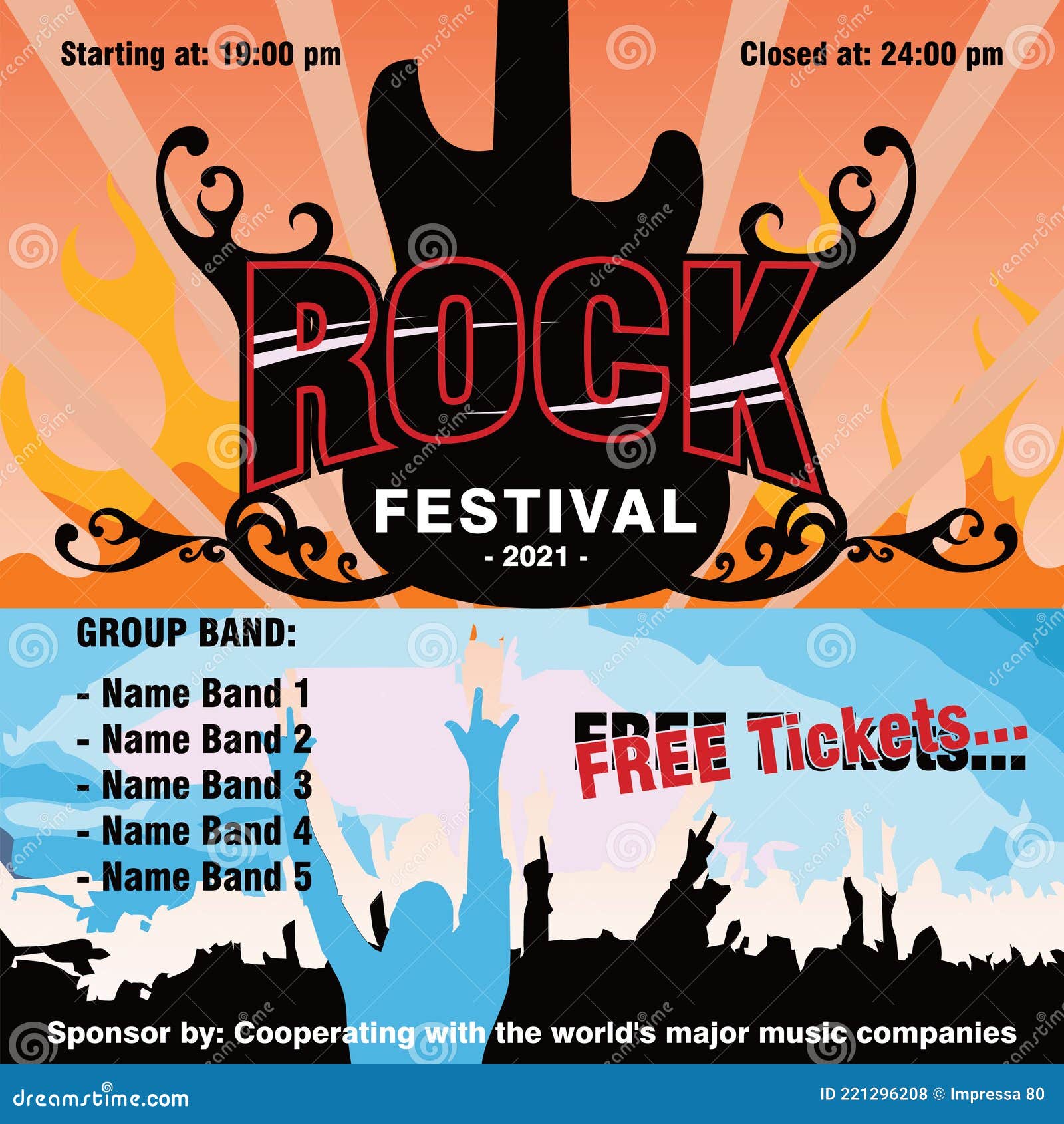 The Rock Festival Vector Concept Background Stock Vector Illustration the-rock-festival-vector-concept-background-stock-vector-illustration