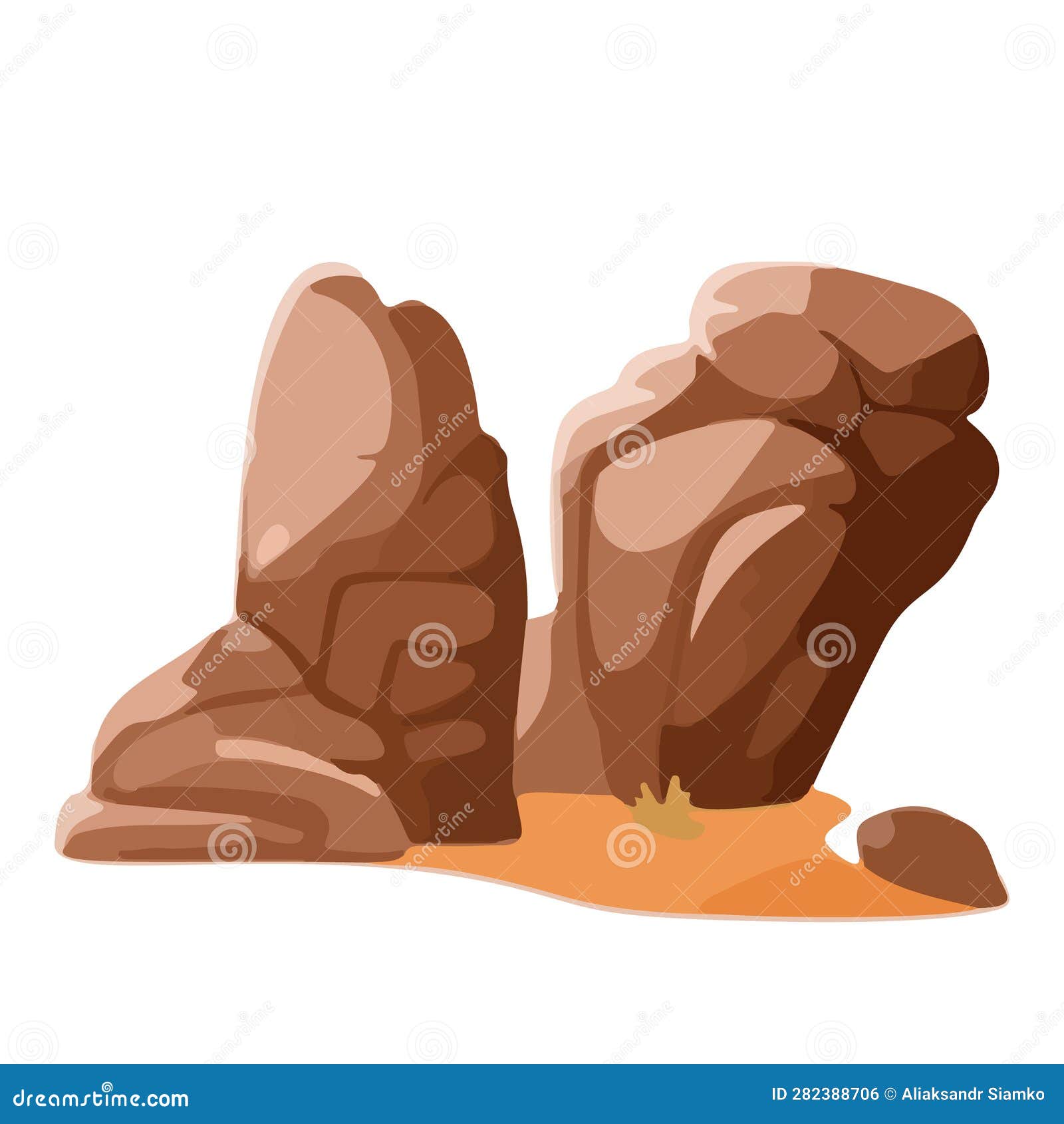 Rock Formation - Vector Nature Illustration Stock Vector - Illustration