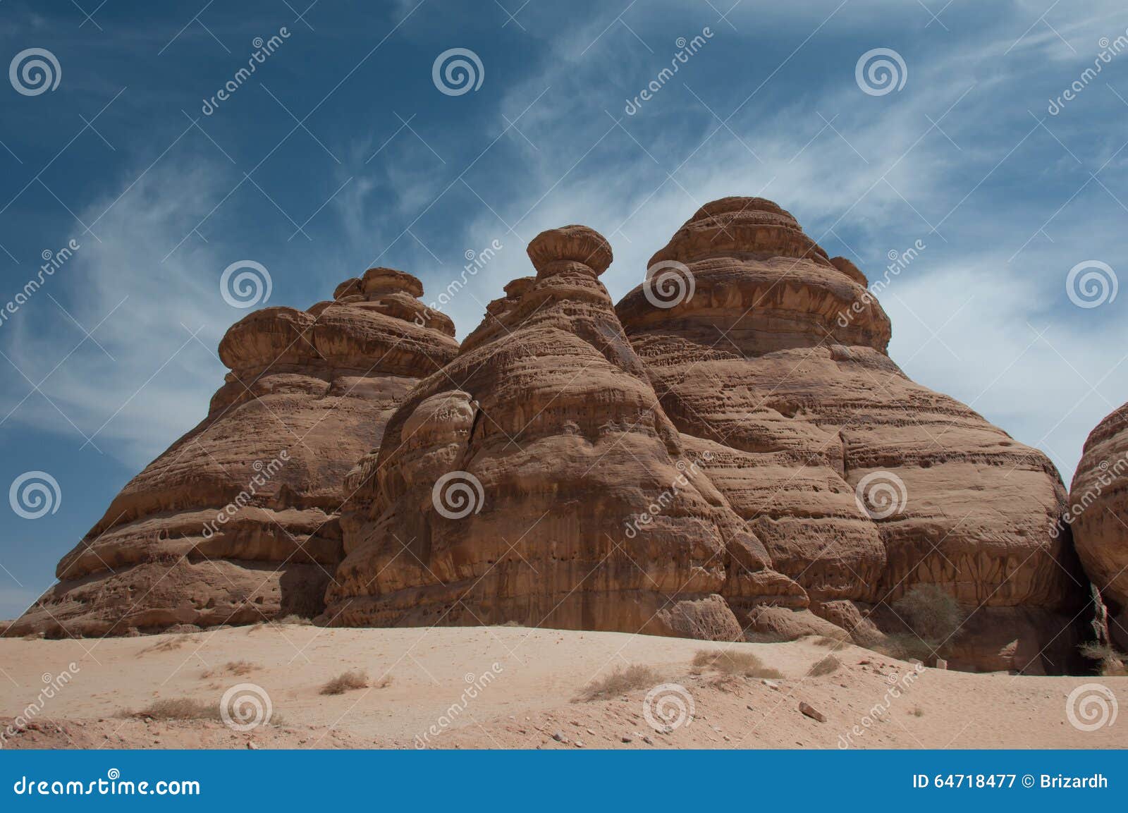 rock formations in madain saleh, saudi arabia