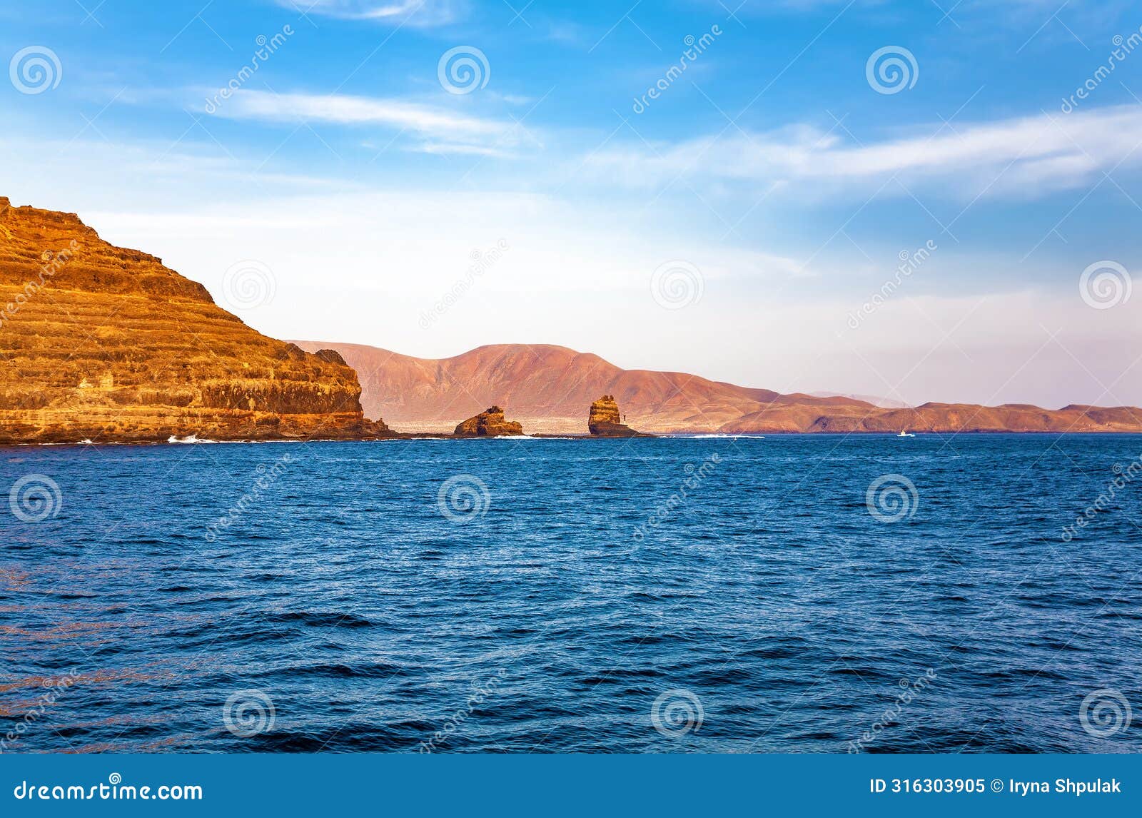 rock formations in the sea, island lanzarote, canary islands, spain, europe