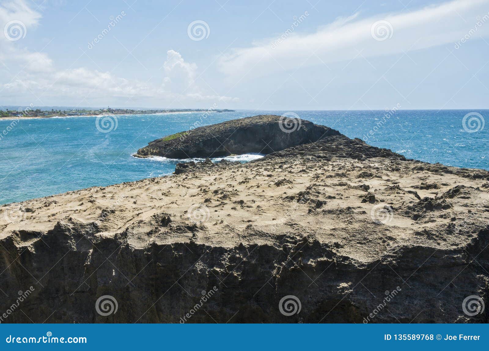 rock forms and islet at cueva del indio