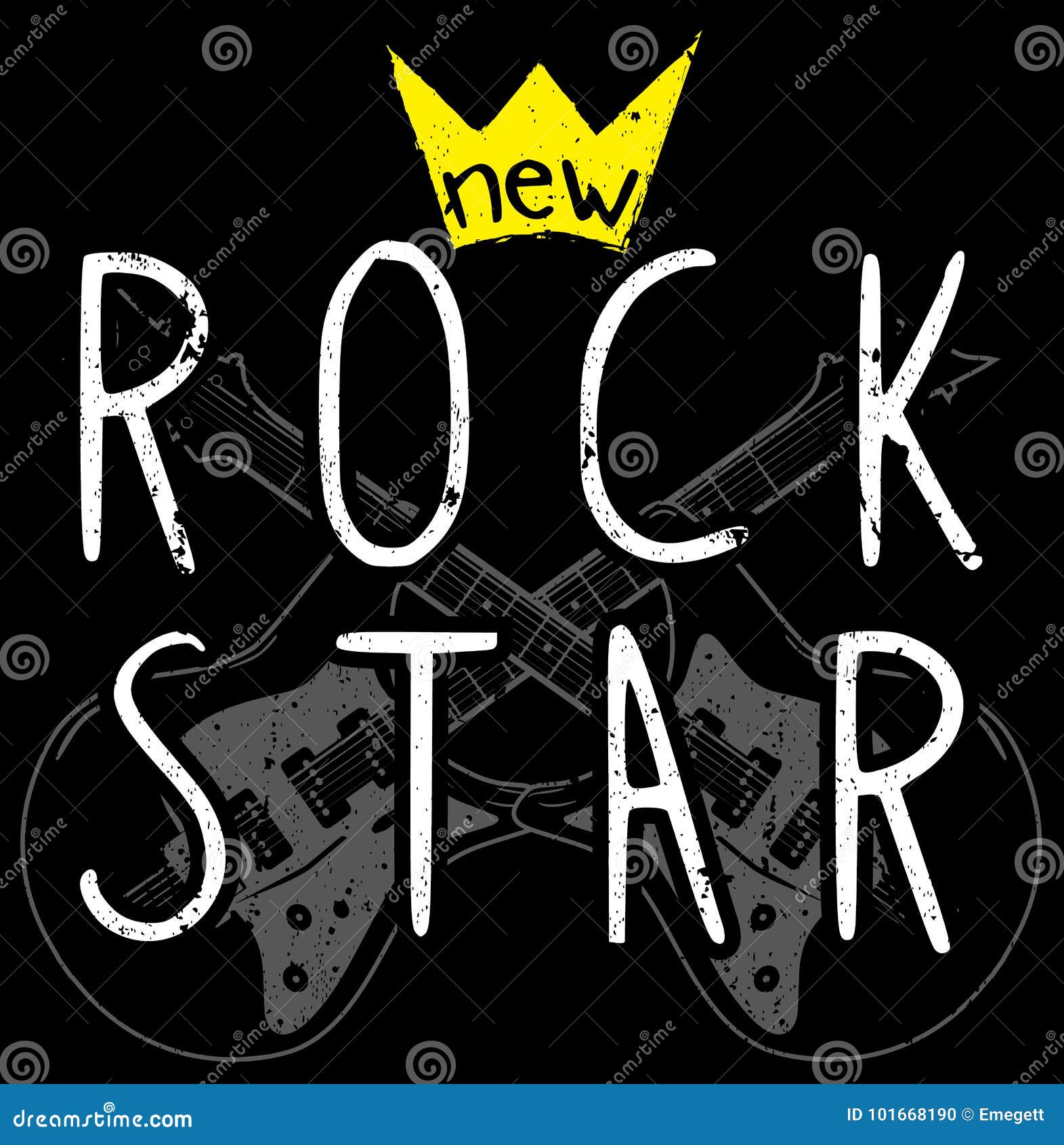 Rock Graphic Design with Guitar Stock Vector - Illustration of ...