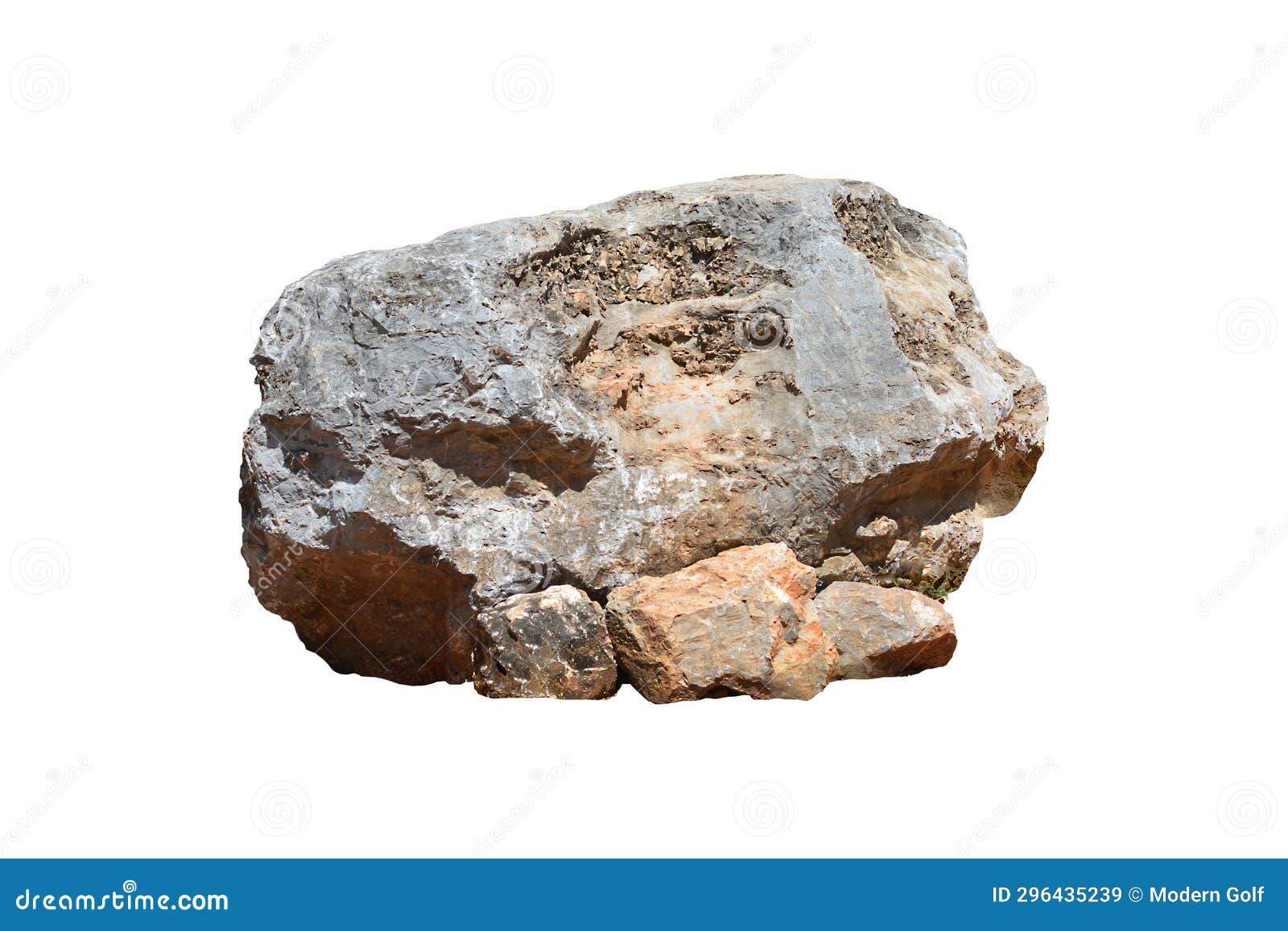 Rock Isolated on White Background . Stock Image - Image of macro