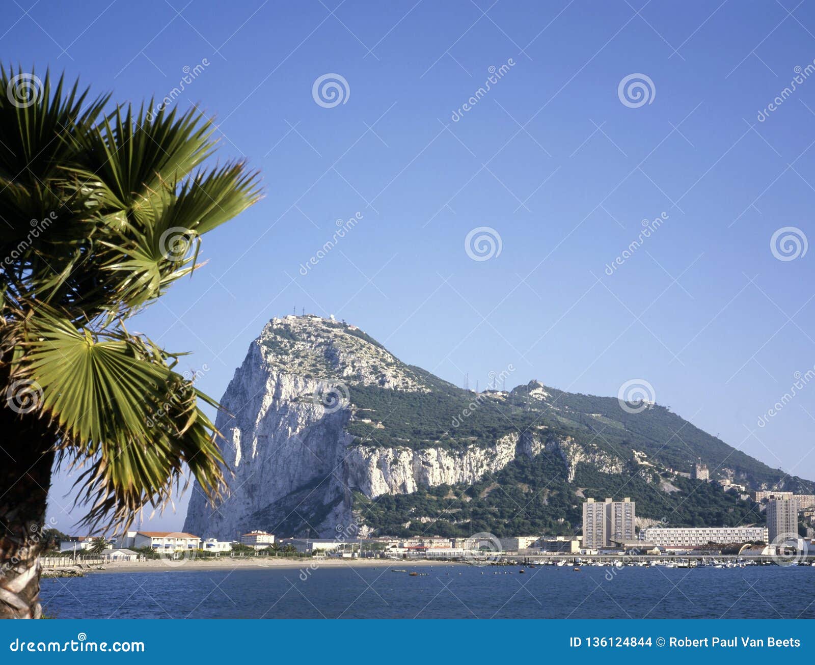 the rock from la linea in spain, gibraltar, europe