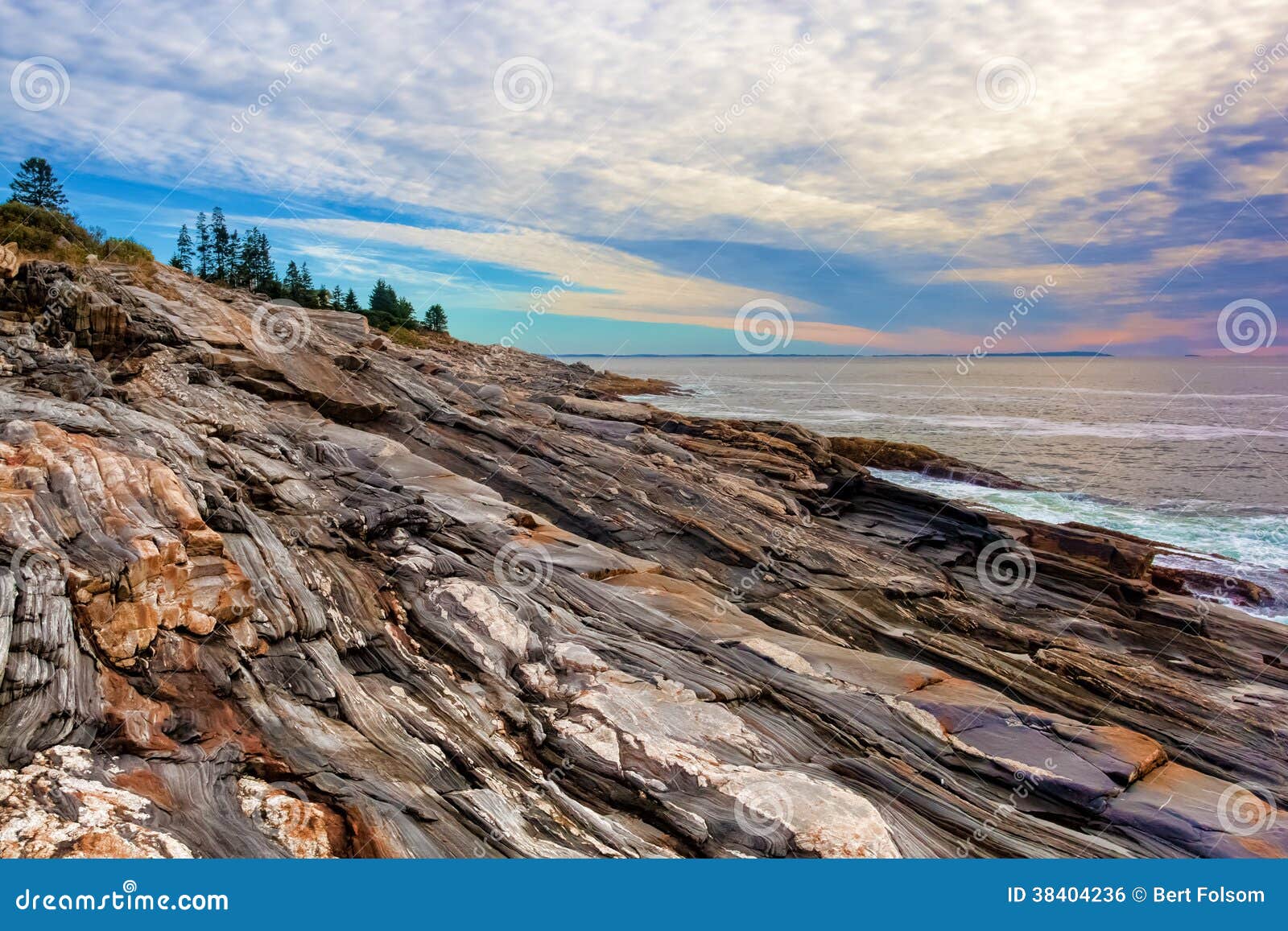 The Rock Ledges of Pemaquid Point, Maine Stock Photo Image of stone