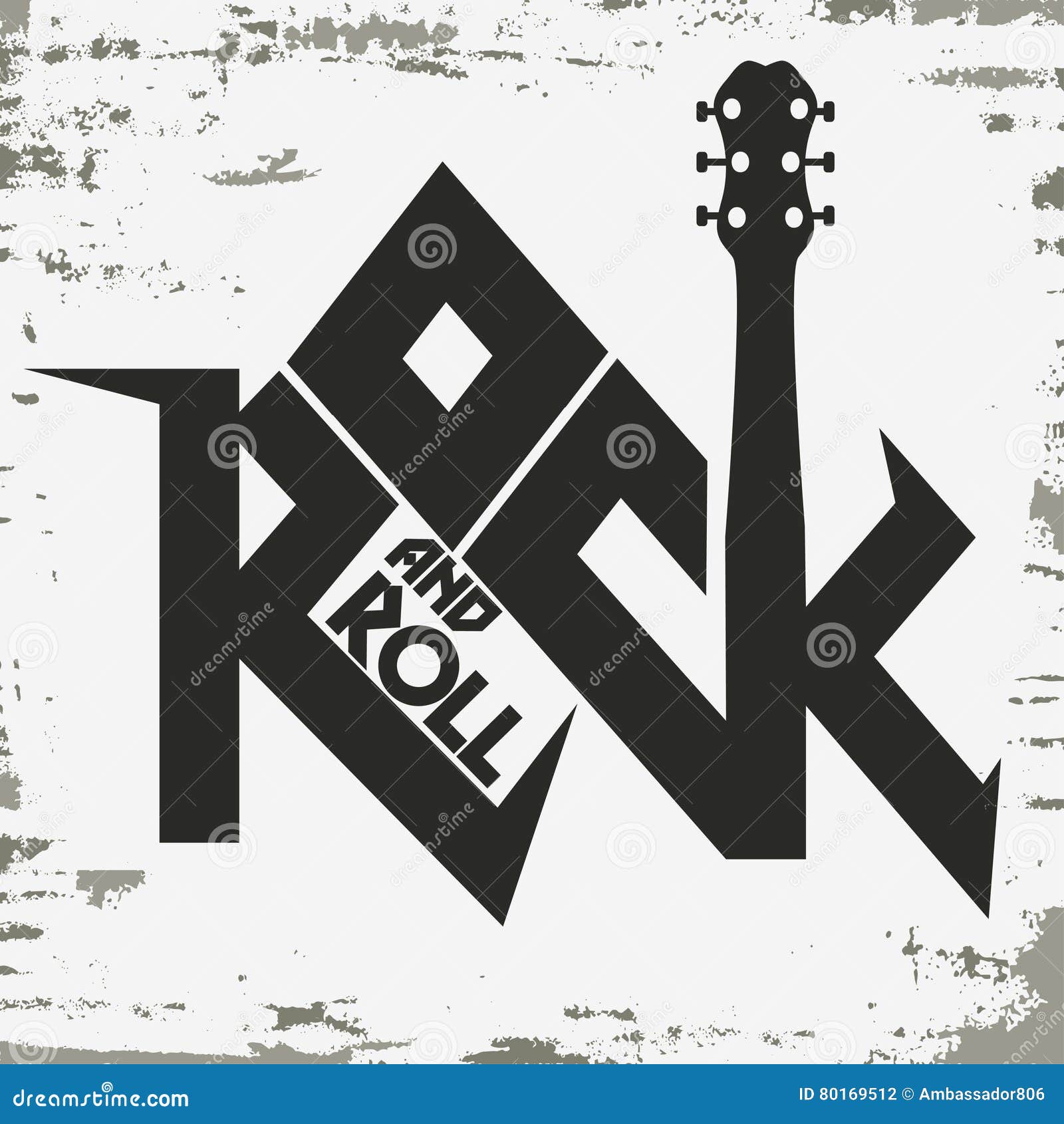 Vector Flat Pixel Rock N Roll Icon with Fire' Poster - rock n roll