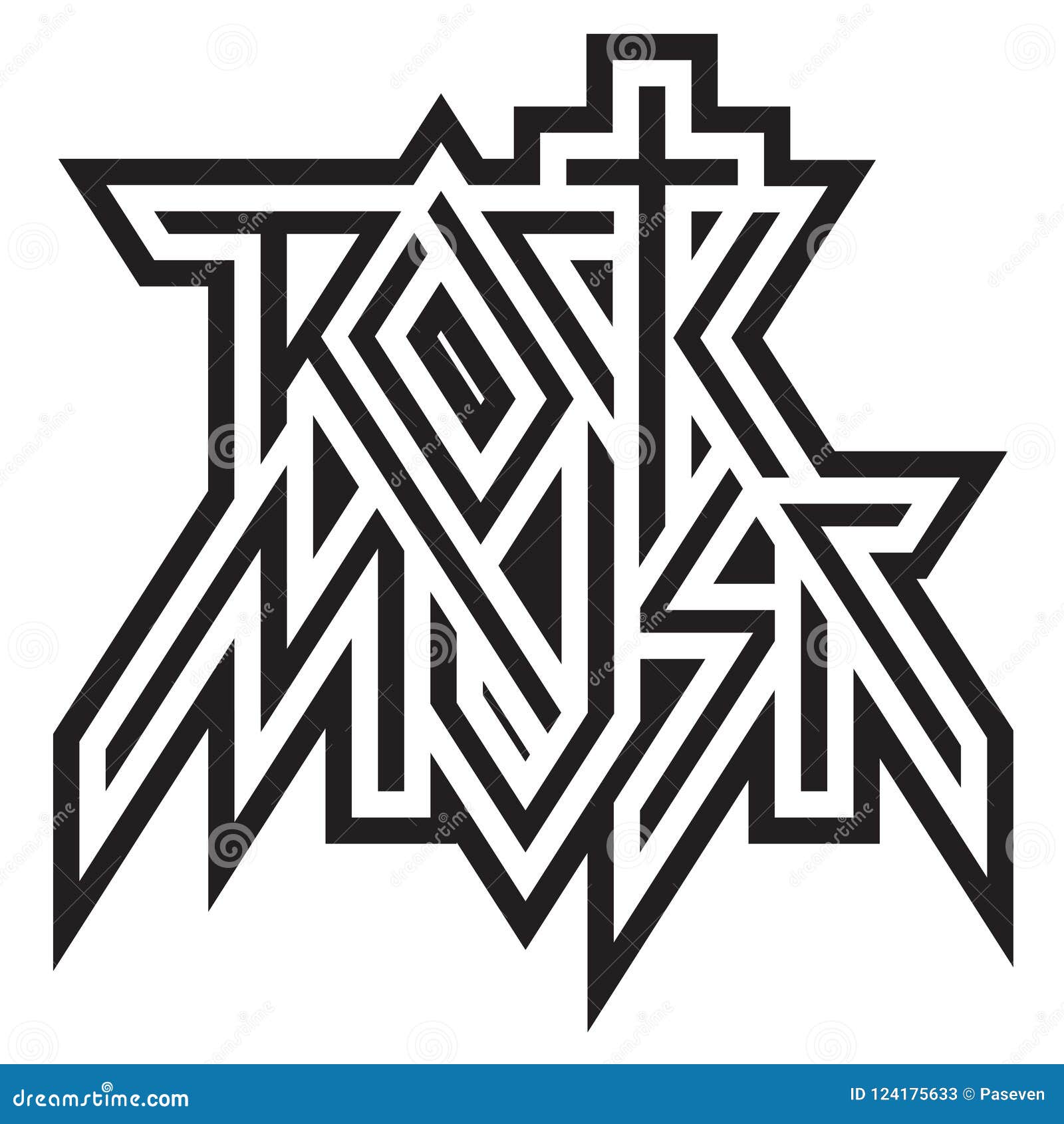 Rock Music - Vector Logo, Emblem, Label, Icon Stock Vector ...