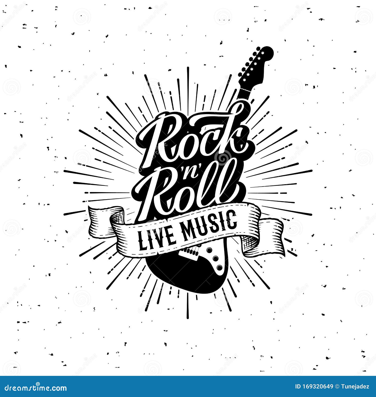 Rock and Roll Live Music Starburst Vector Illustration Stock Vector ...