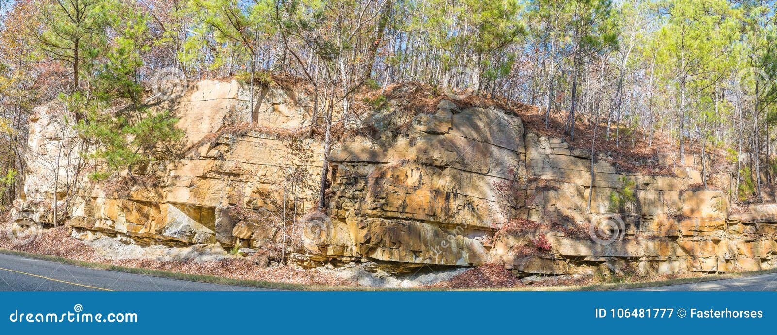 rock outcroppings along the natchez trace parkway.