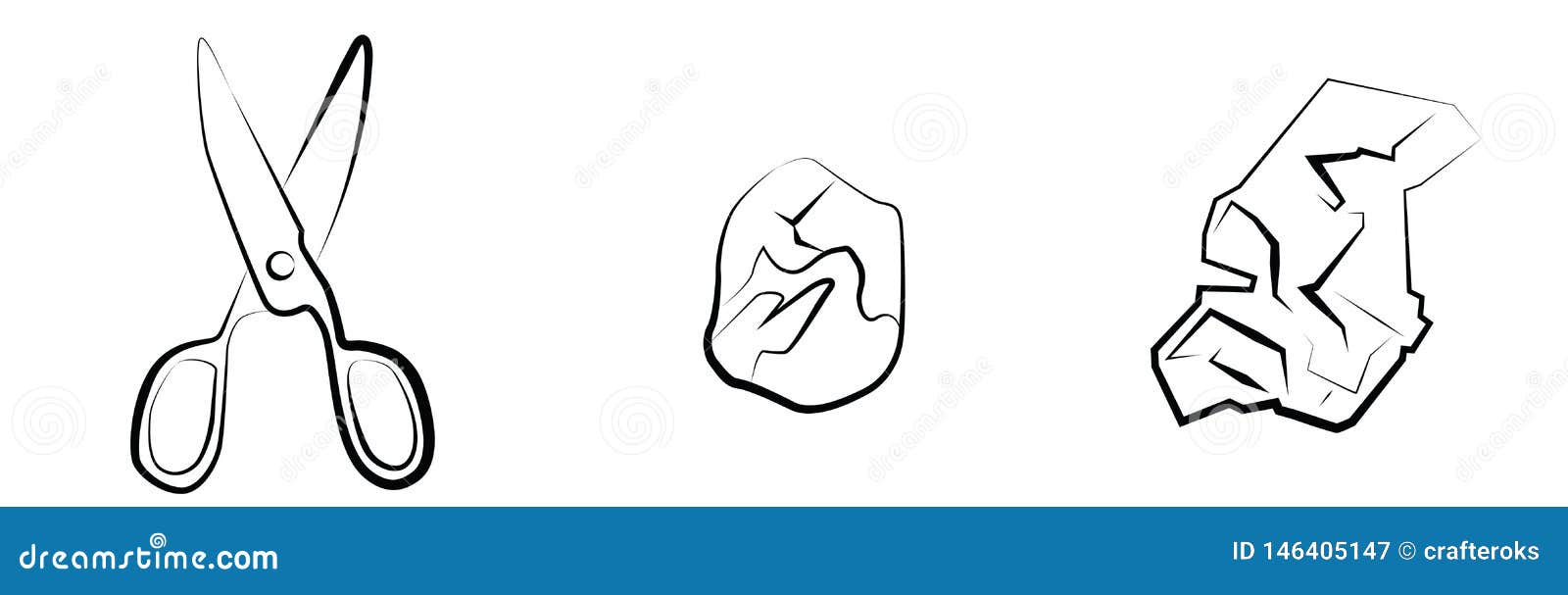 Rock Paper Scissors Hand Gesture Illustration By Crafteroks Stock Vector -  Illustration Of Sign, Hands: 146405147