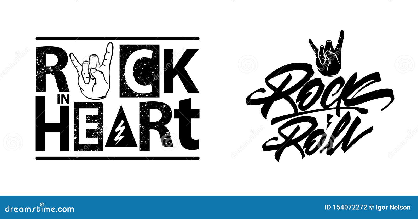 Rock Poster. Rock in Heart Sign.Rock Slogan Graphic for T Shirt ...