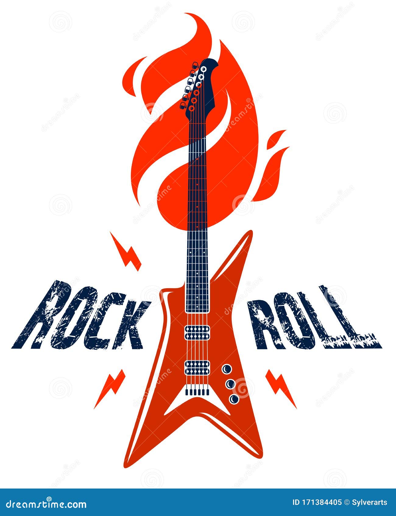Rock and Roll Emblem with Electric Guitar Vector Logo, Concert Festival or  Night Club Label, Music Theme Illustration, Guitar Shop Stock Vector -  Illustration of poster, electric: 171384405