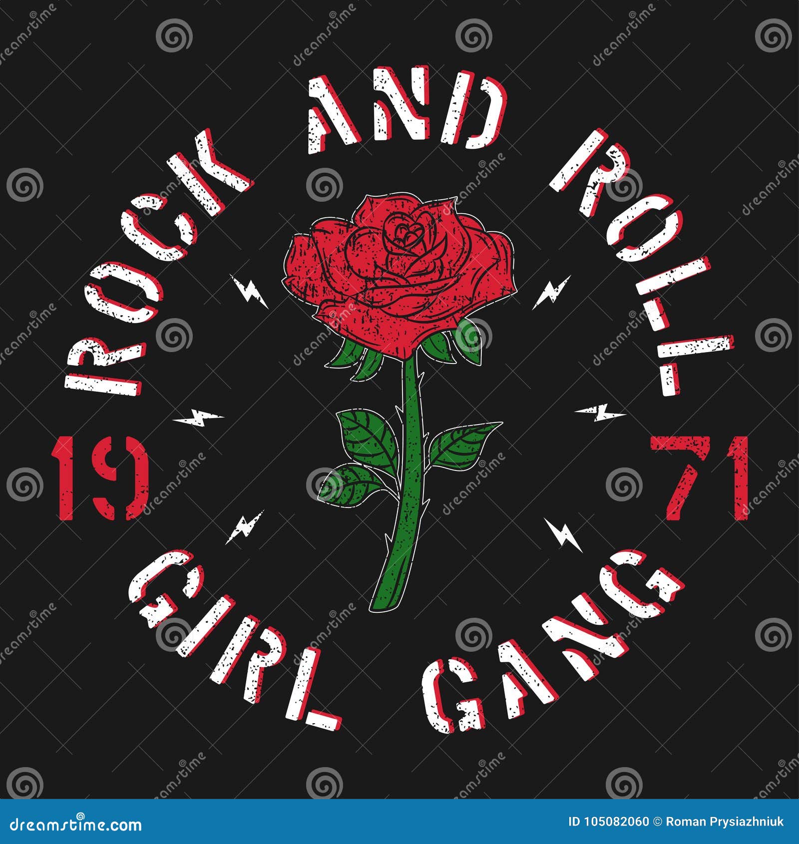 Rock and Roll Girl Gang - Grunge Typography for T-shirt, Women Clothes ...