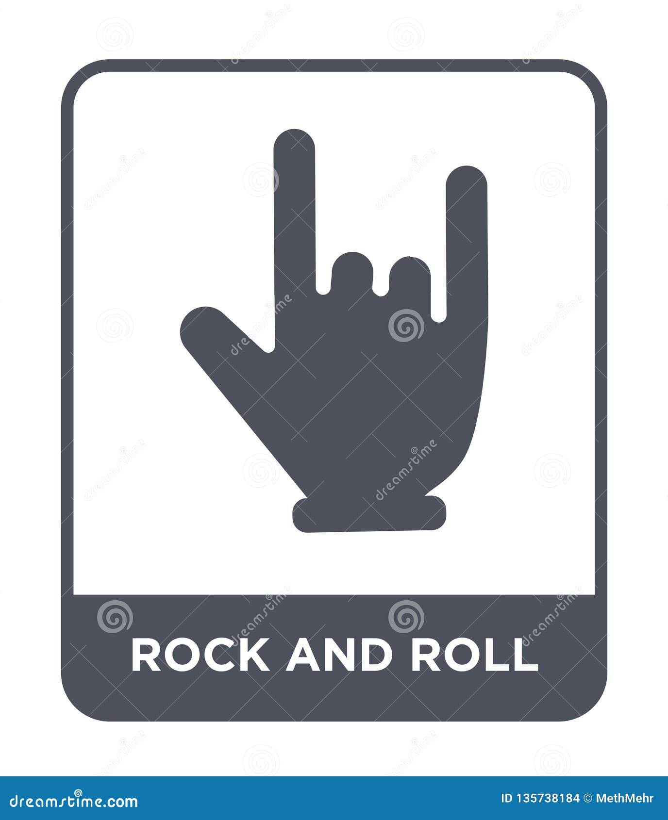 Vector Flat Pixel Rock N Roll Icon with Fire' Poster - rock n roll