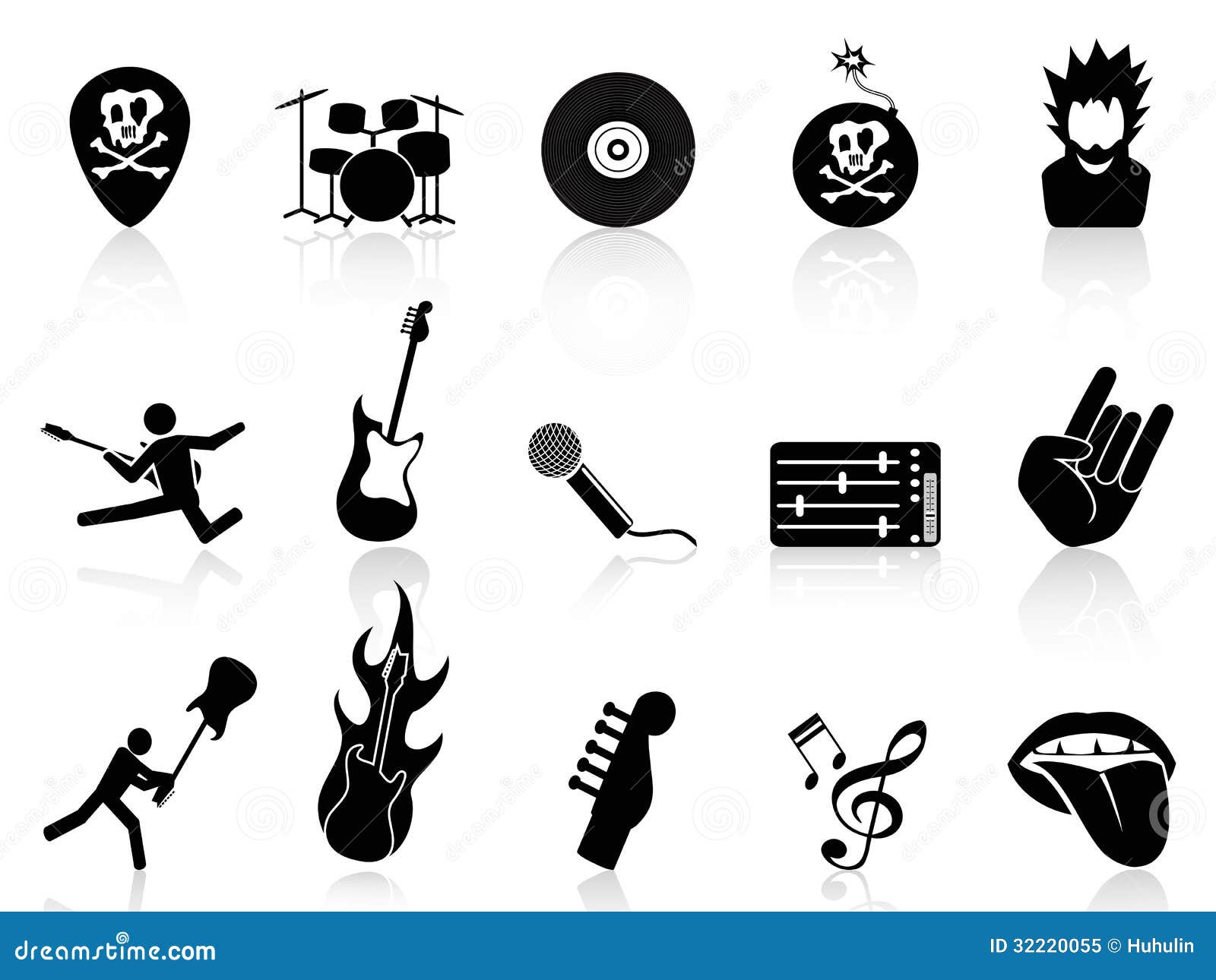 Rock And Roll Music Icons Royalty Free Stock Photo - Image 