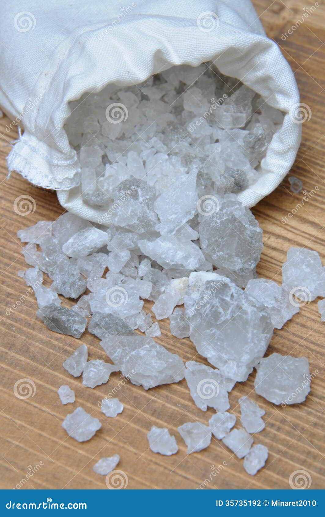 Rock salt in a bag stock photo. Image of crystallization 35735192