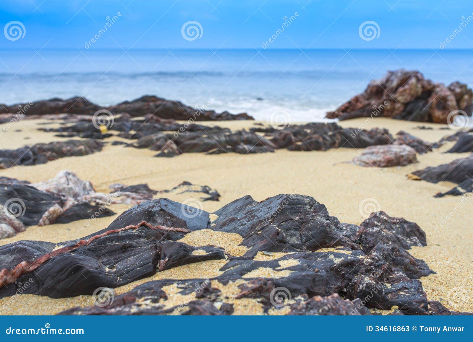 Rock Sand Sea stock image. Image of seascape, rock, sand 34616863