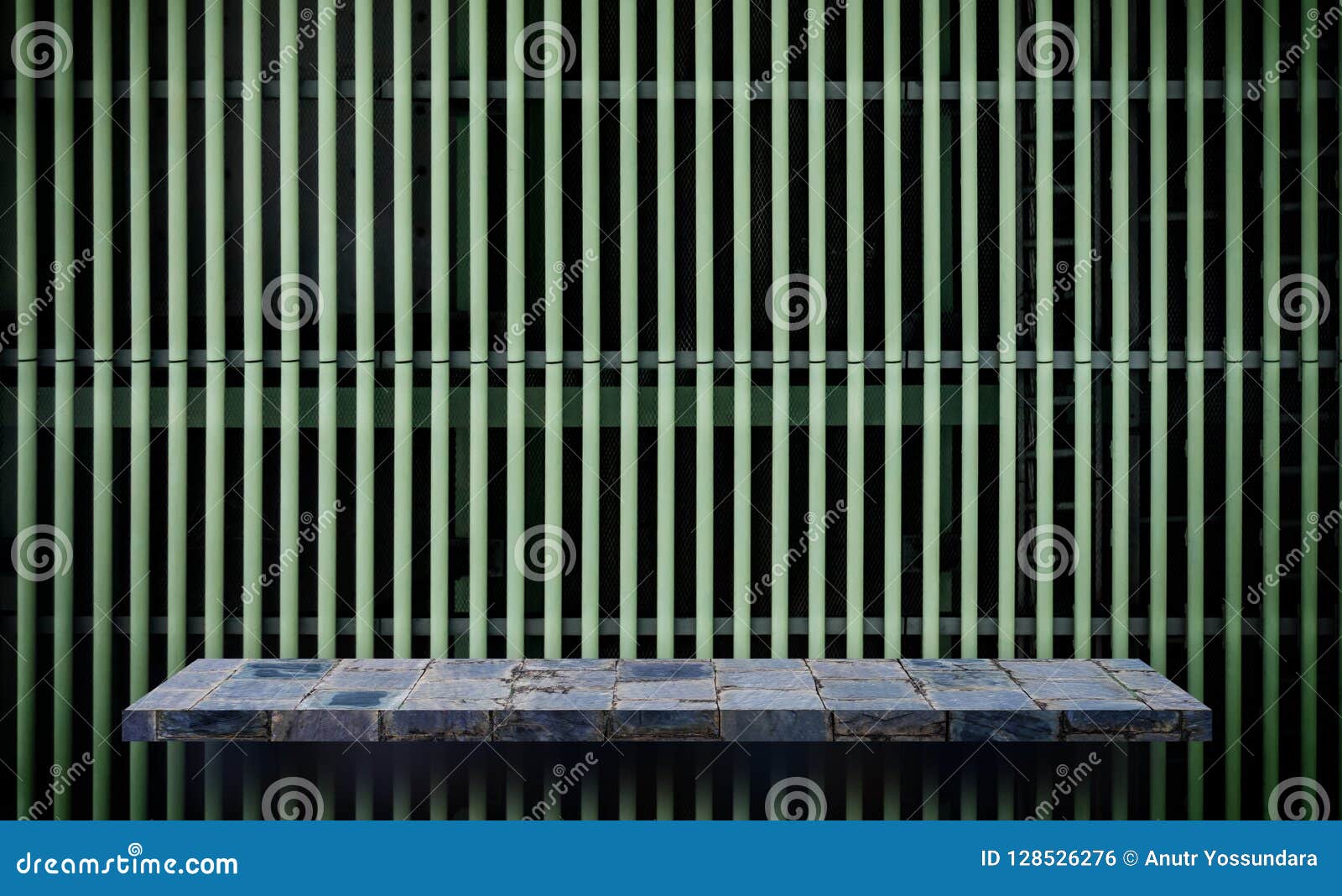 rock shelf on metal pipe line background