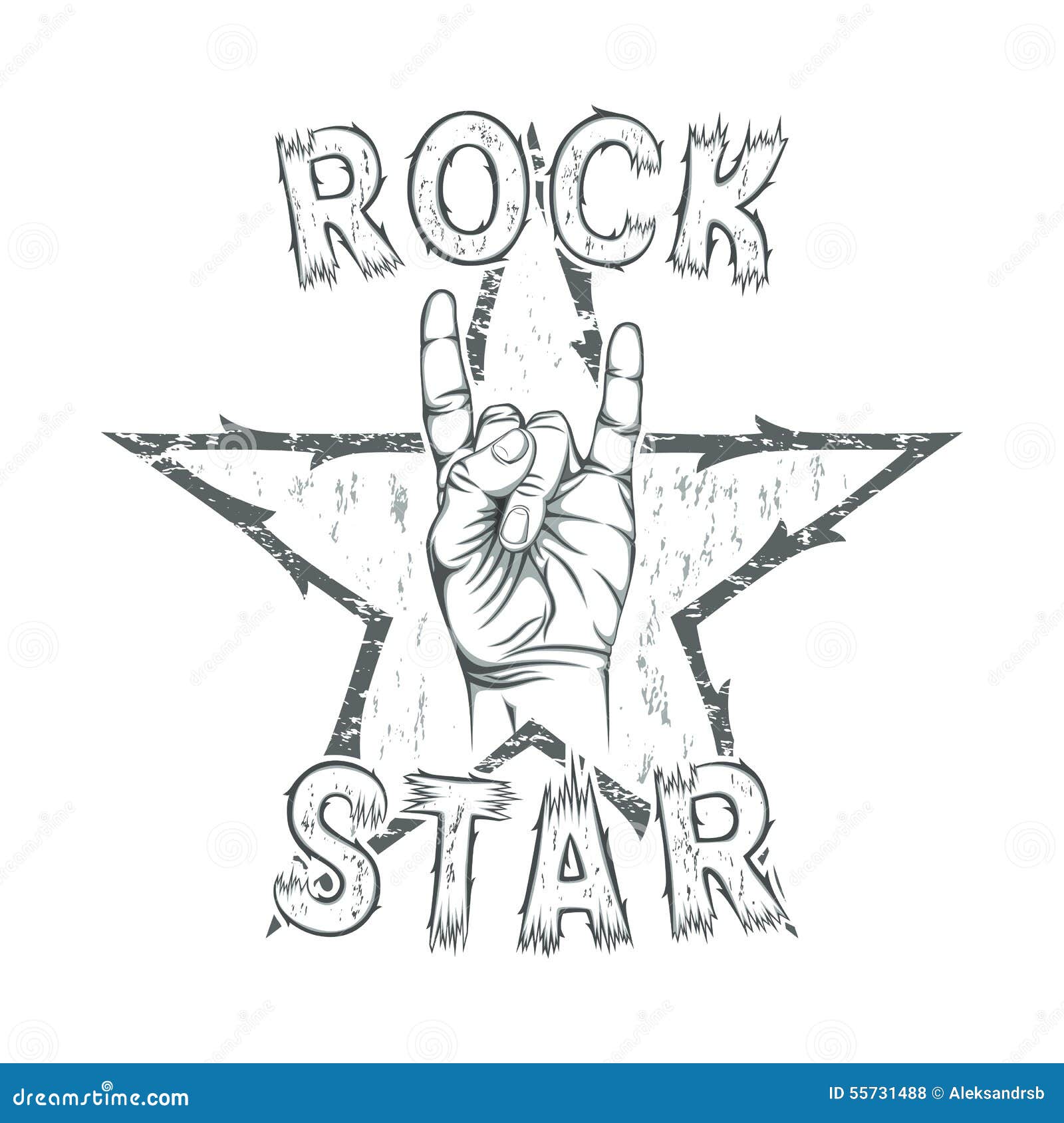 Rock Star, Print for T-shirt Graphic Stock Vector - Illustration of ...