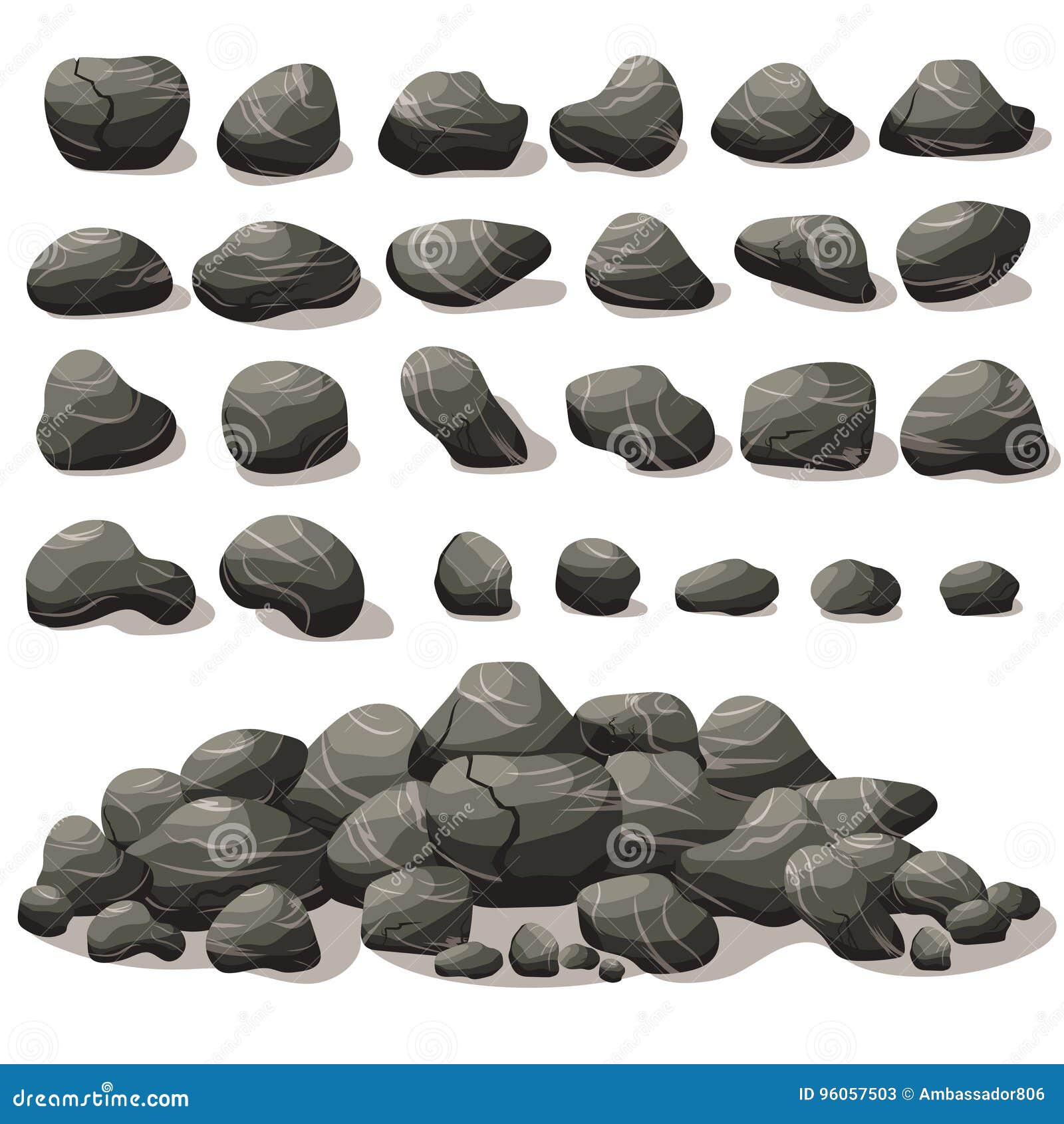 Rock Stone Cartoon in Isometric Flat Style. Set of Different Stock Vector - Illustration of heap, broken: 96057503 Rock Stone Cartoon in Isometric Flat Style. Set of Different Stock Vector - Illustration of heap, broken: 96057503