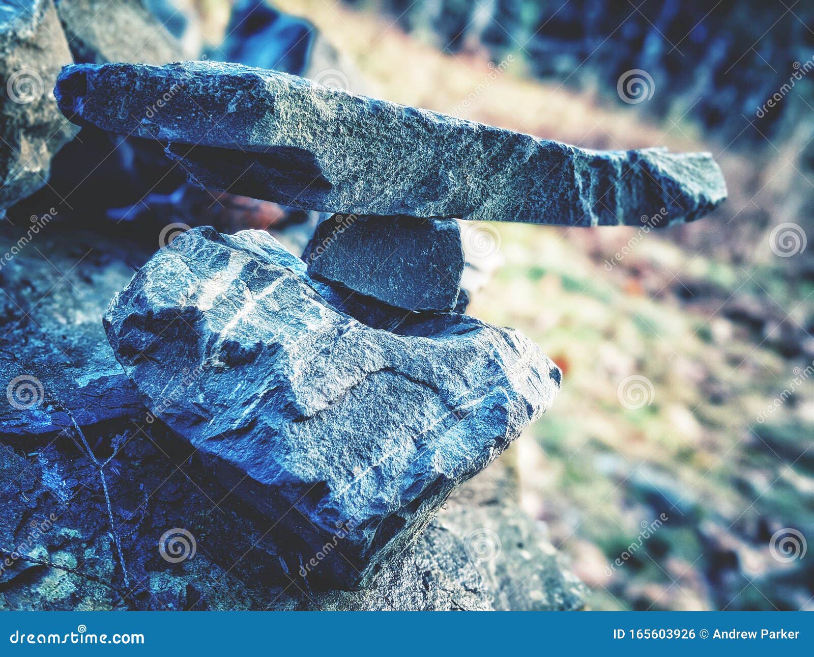 Rock Stone Quarry Blue Grey Stock Photo Image of grey, stone 165603926