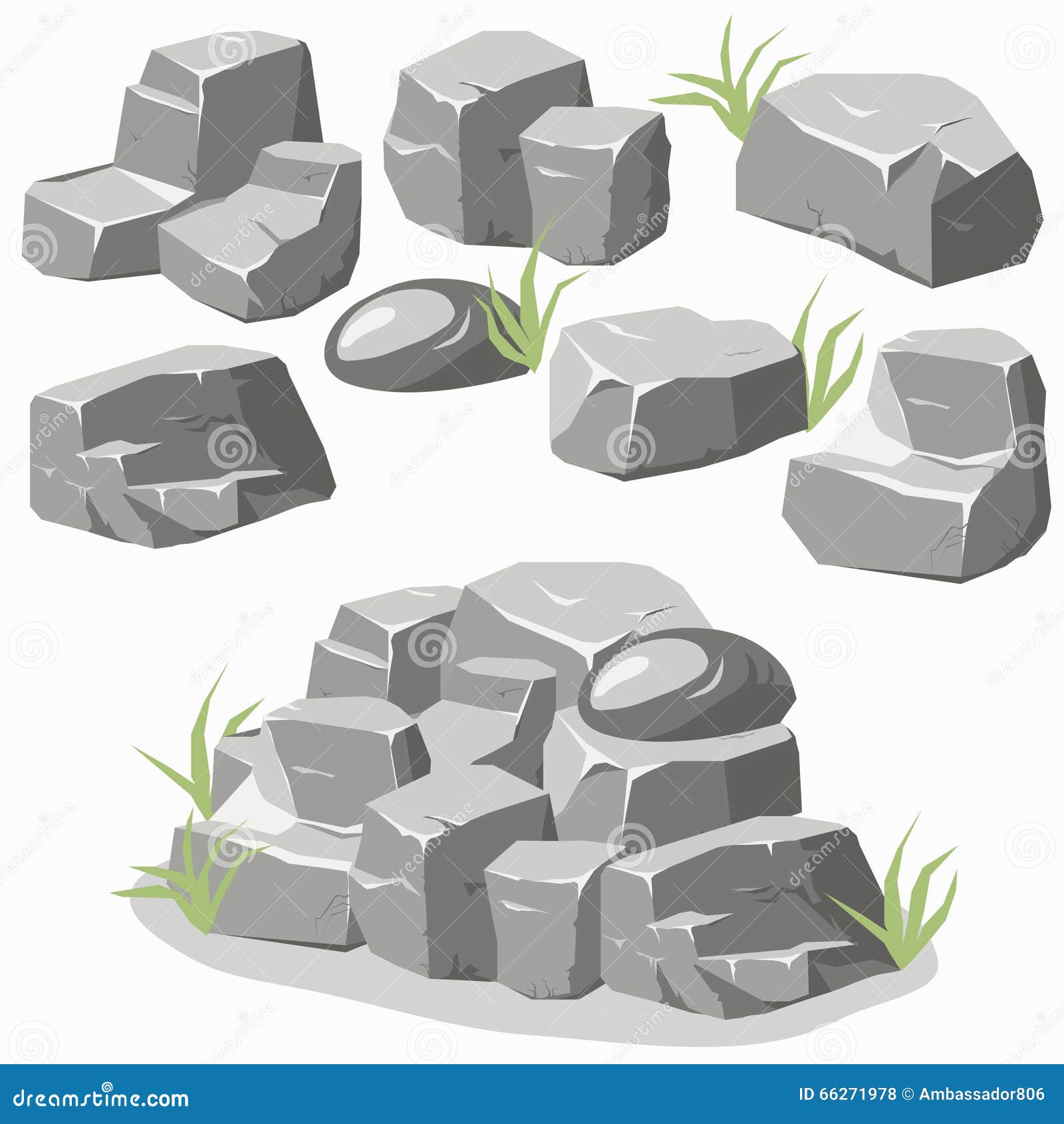 Rock Stone Set Stock Vector Image 66271978