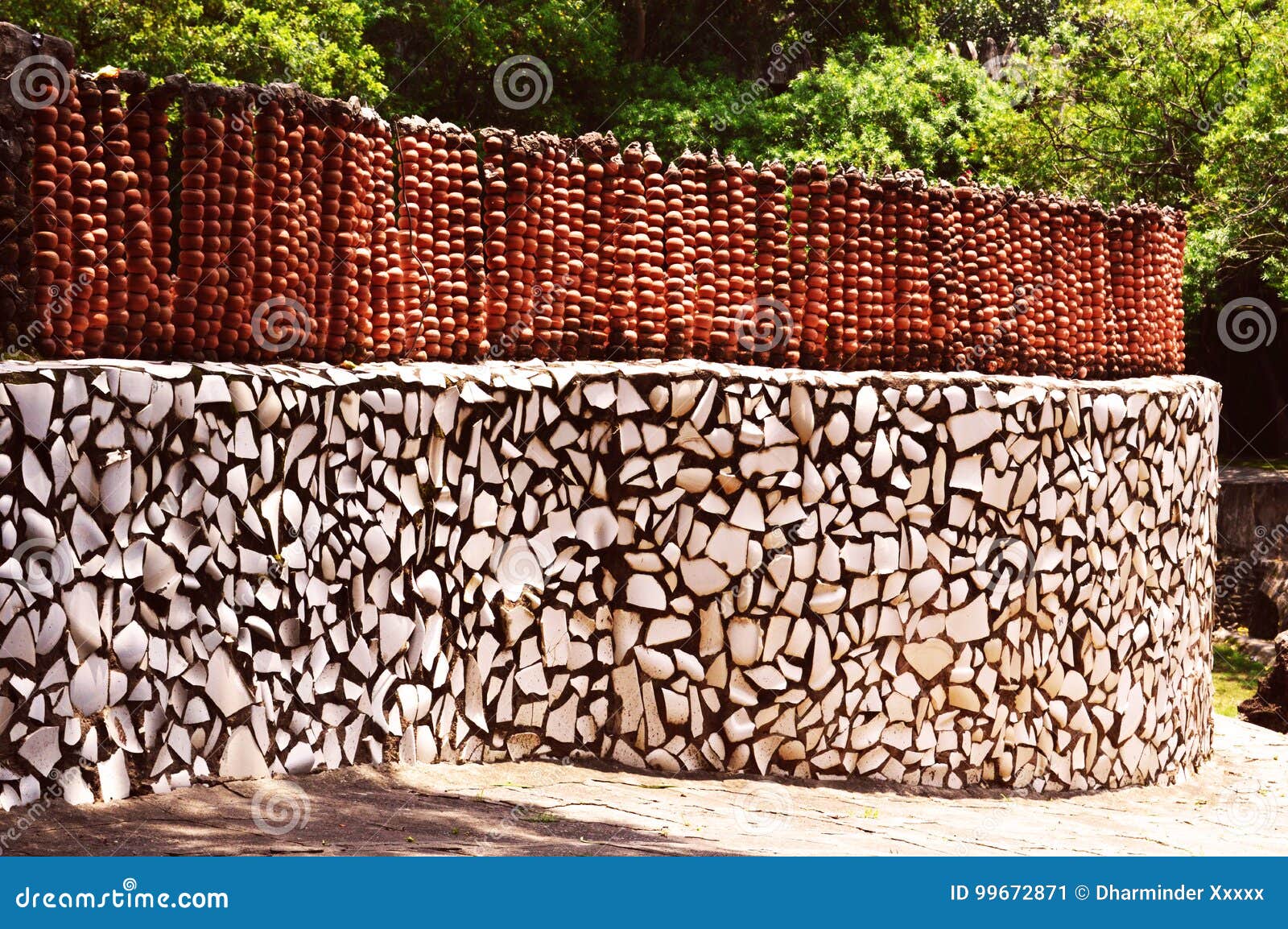 Rock Stone Wall, Chandigarh India Stock Image Image of side, flowers