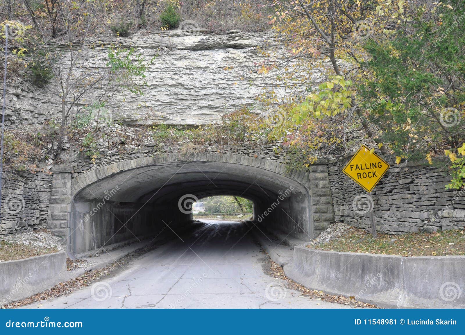 Rock tunnel in Iowa stock image. Image of road, iowa 11548981