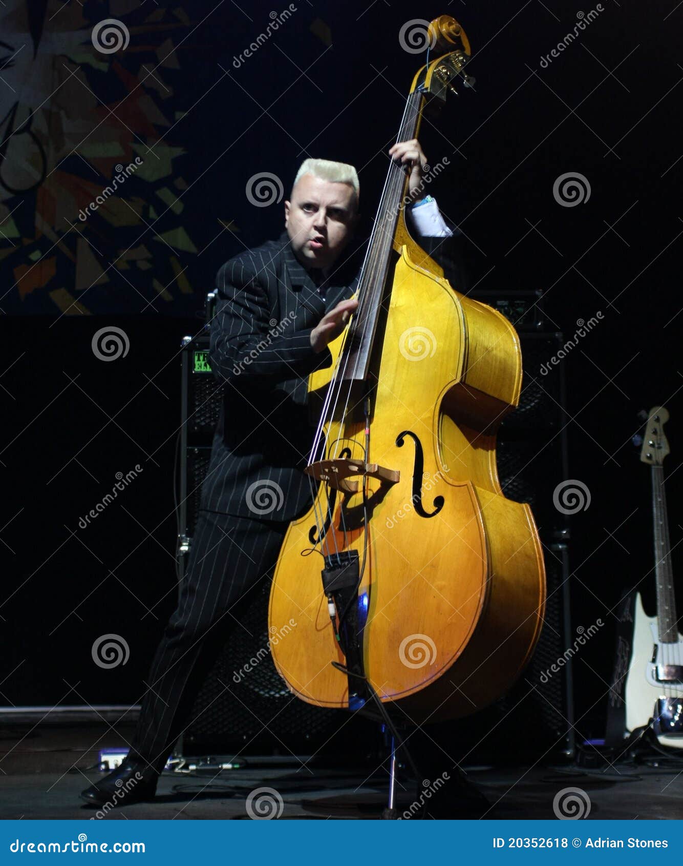 Roux ribbon Or either Rockabilly Double Bass Player Editorial Stock Photo - Image of music,  sound: 20352618