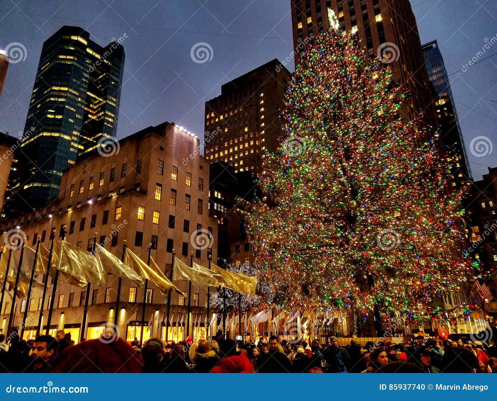 Rockefeller Center Christmas Tree Editorial Image Image of york