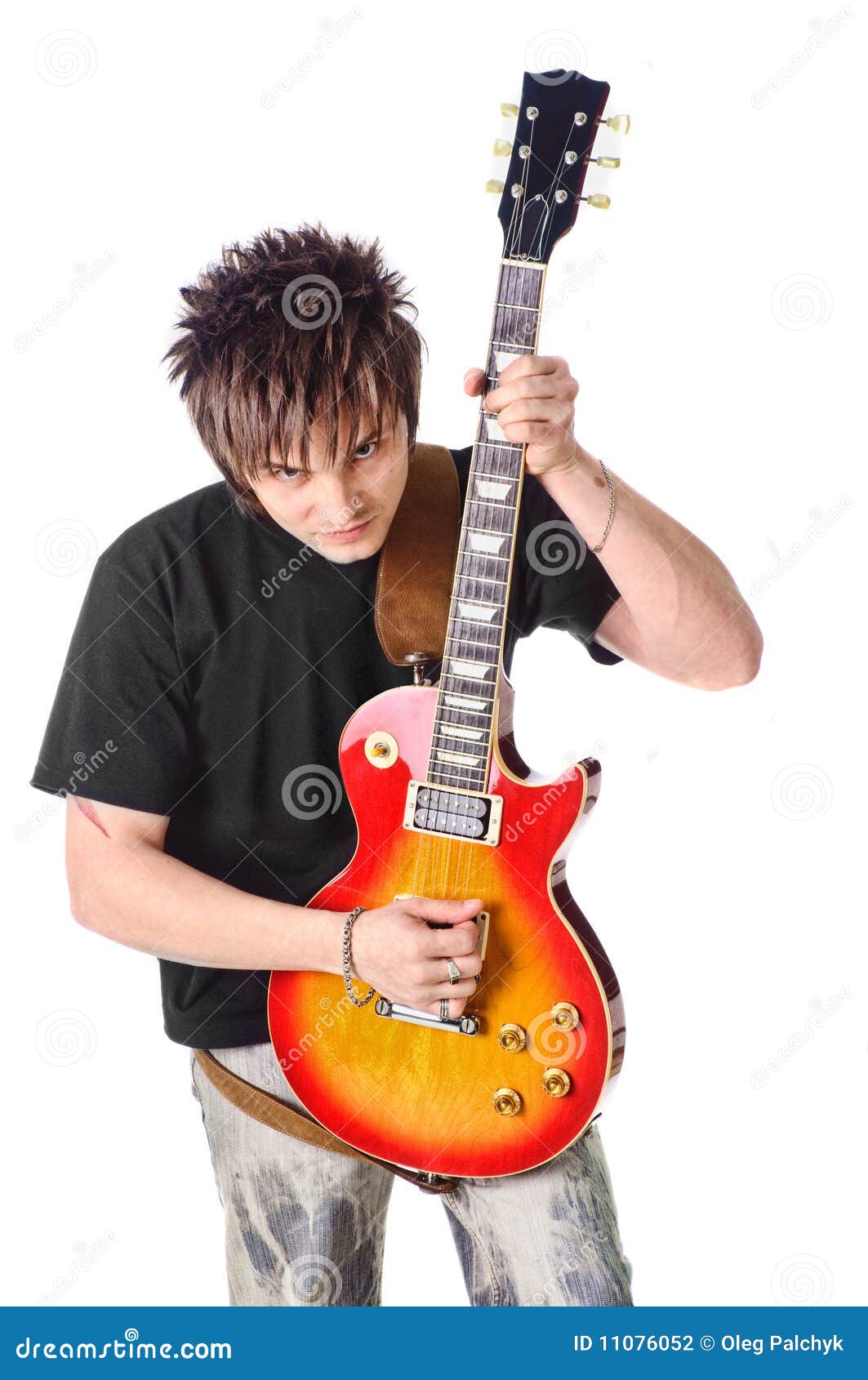 Rocker with Electric Guitar Stock Photo Image of artist, melody 11076052