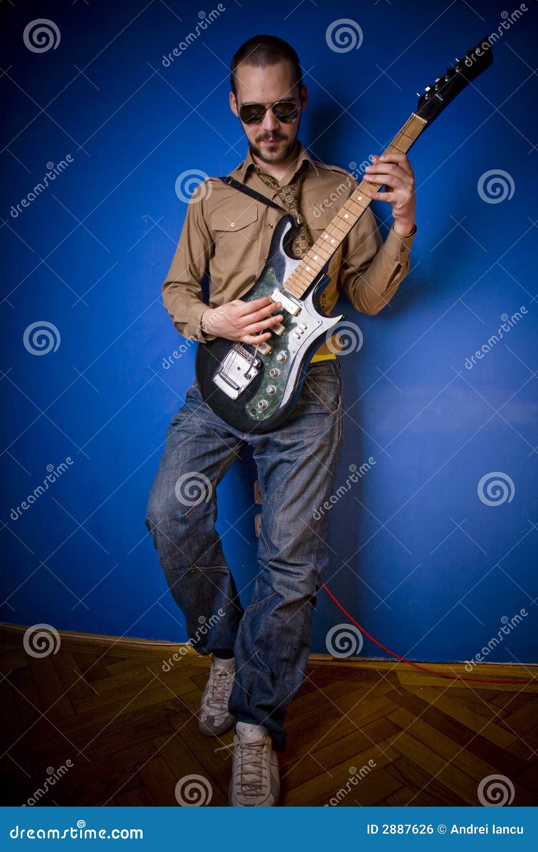 Rocker with guitar stock photo. Image of playing, strings 2887626