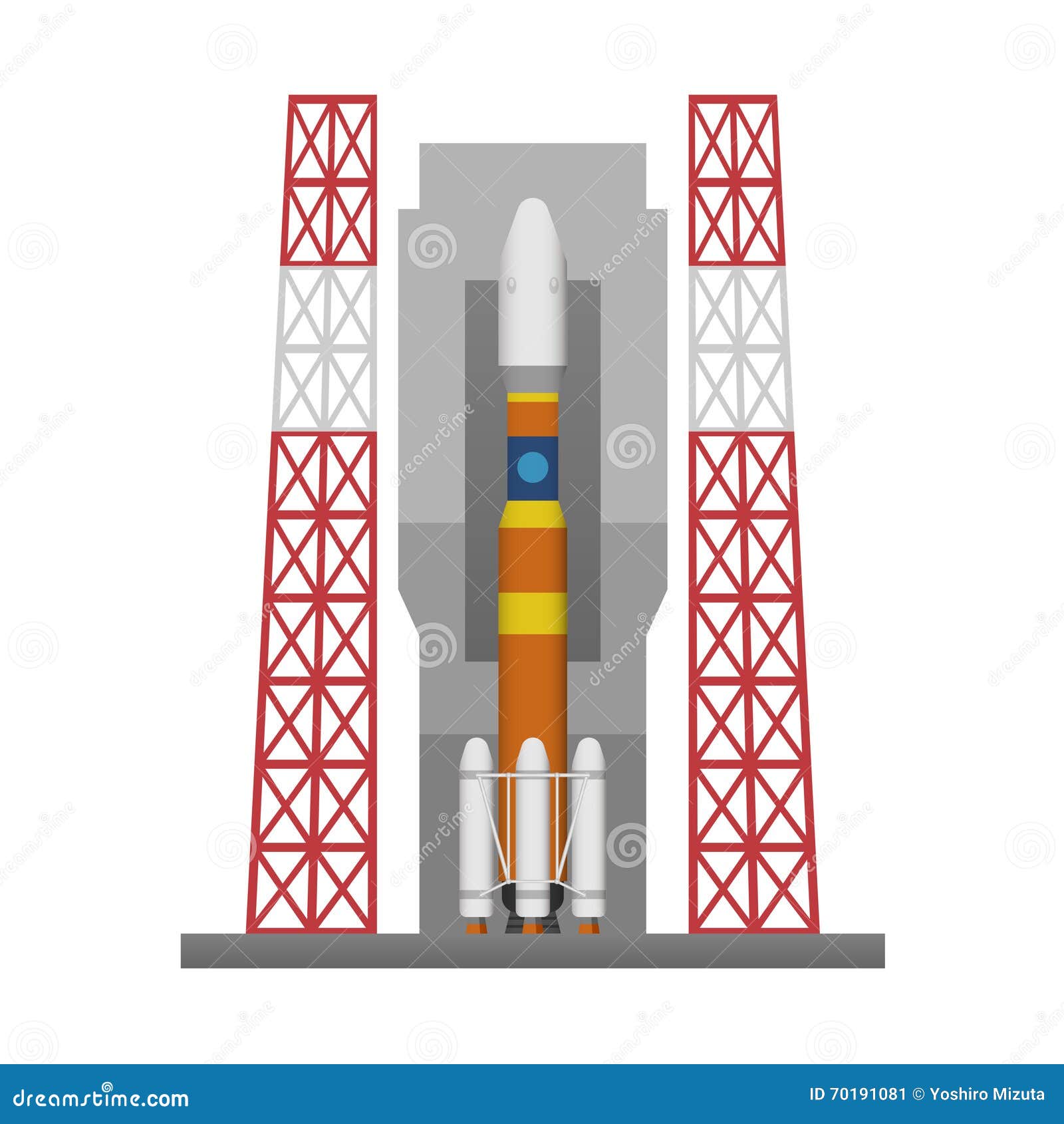 Rocket launch pad stock vector. Illustration of ballistic - 70191081