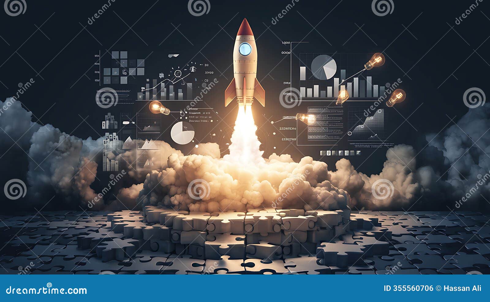 rocket launch startup business growth data analytics strategy success