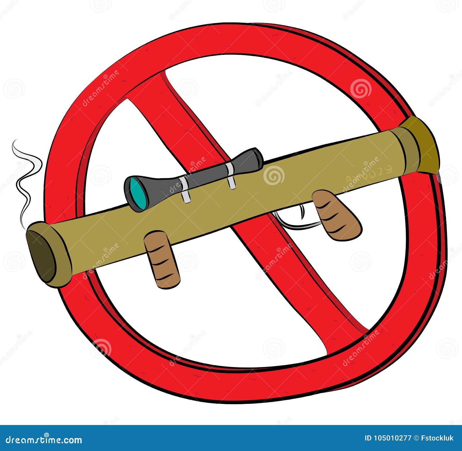 Rocket Launcher Bazooka Not Allowed Sign Cartoon Vector | CartoonDealer