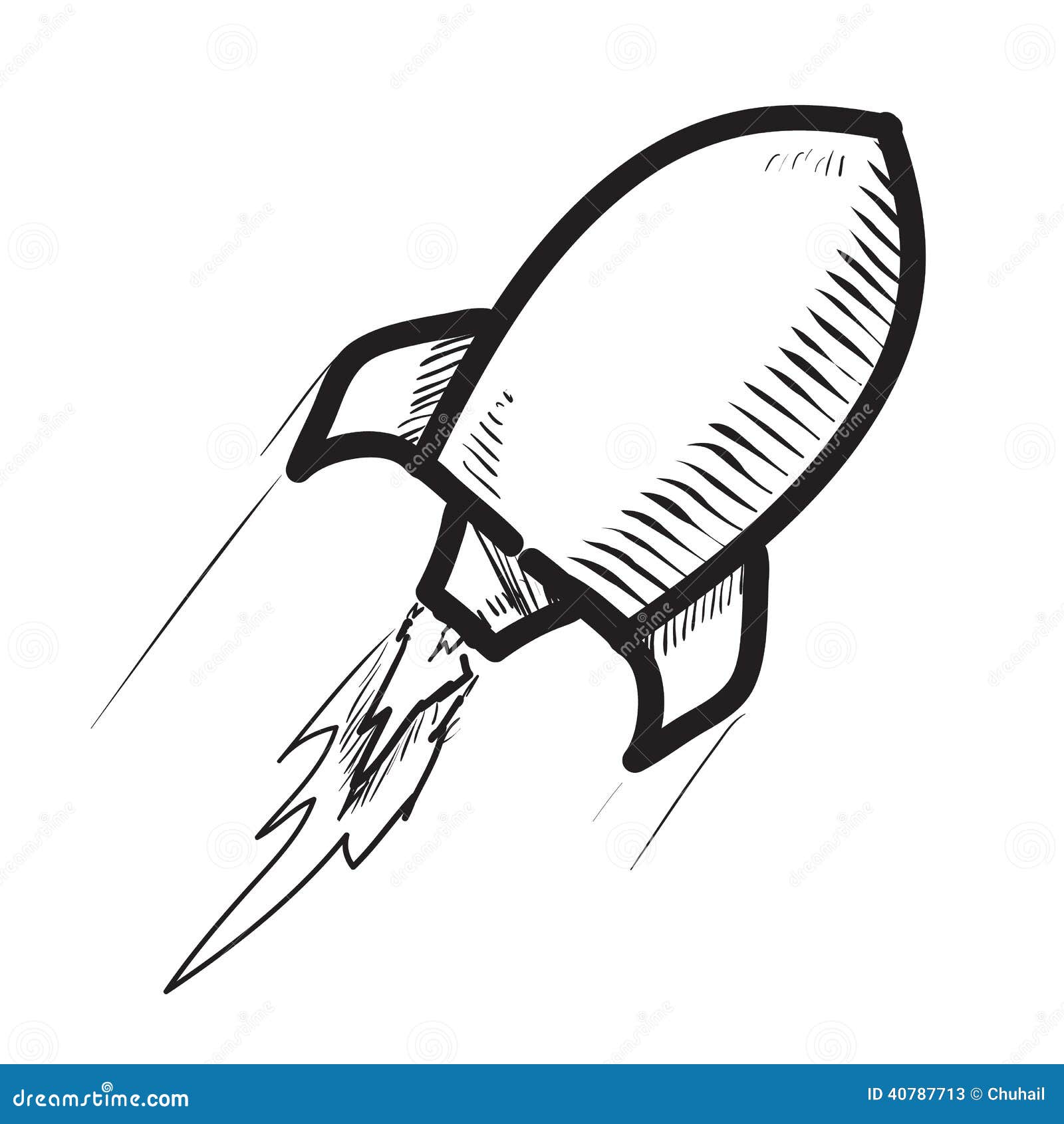 Rocket ship cartoon icon. stock vector. Illustration of sketch - 40787713
