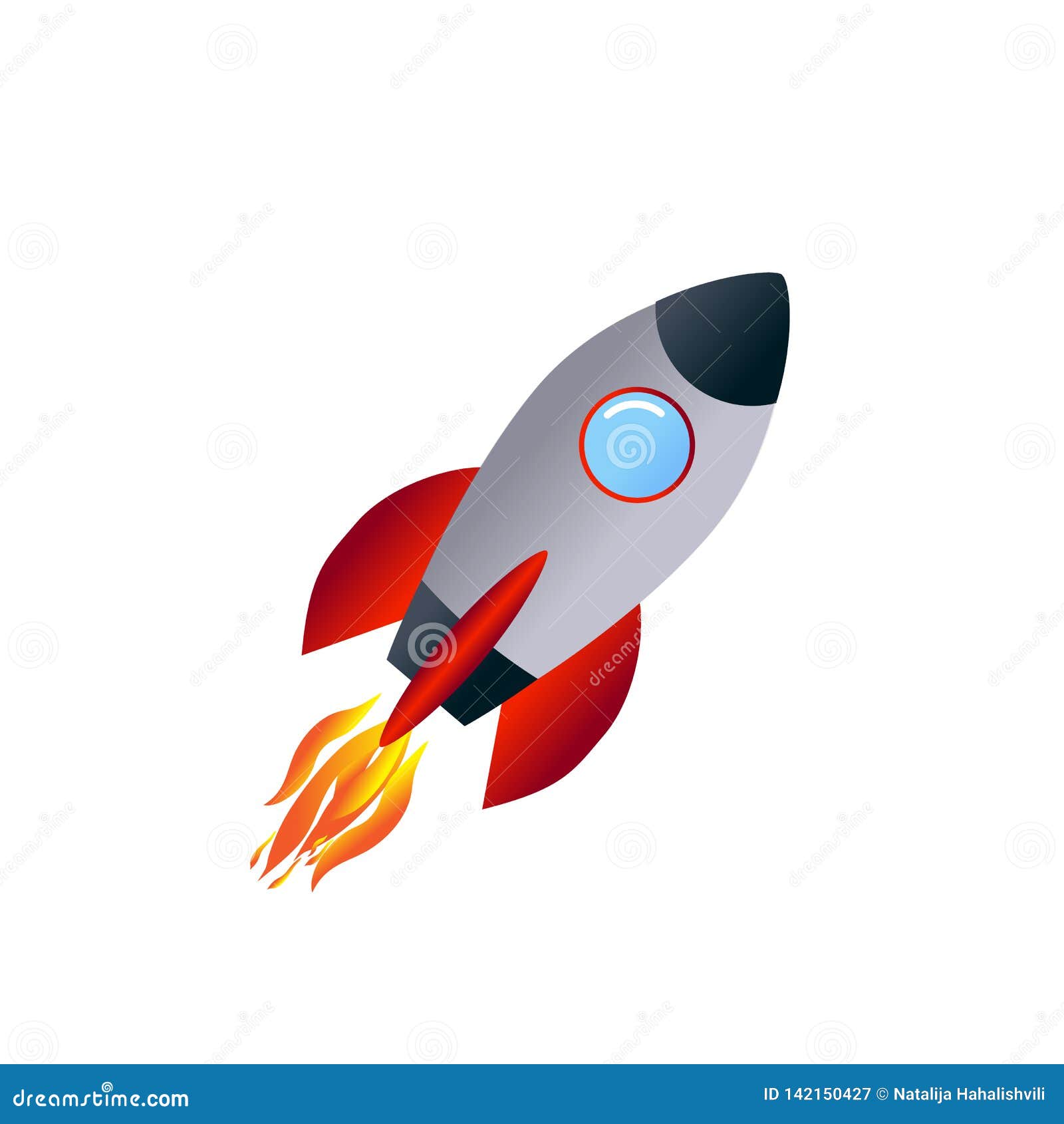 Rocket Ship in a Cartoon Style. Stock Vector - Illustration of flat, icon:  142150427