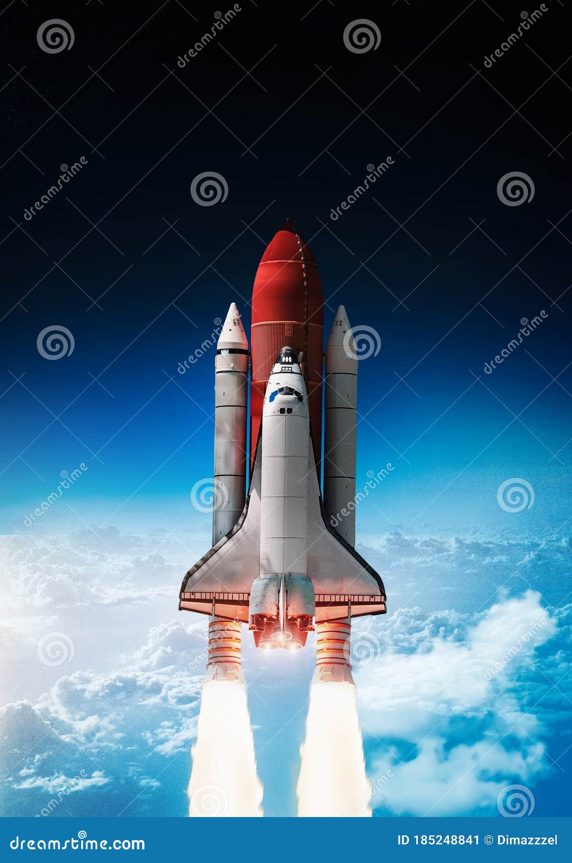 Rocket Shuttle Launch in the Space from Earth Planet. Editorial Photo -  Illustration of launch, flight: 185248841