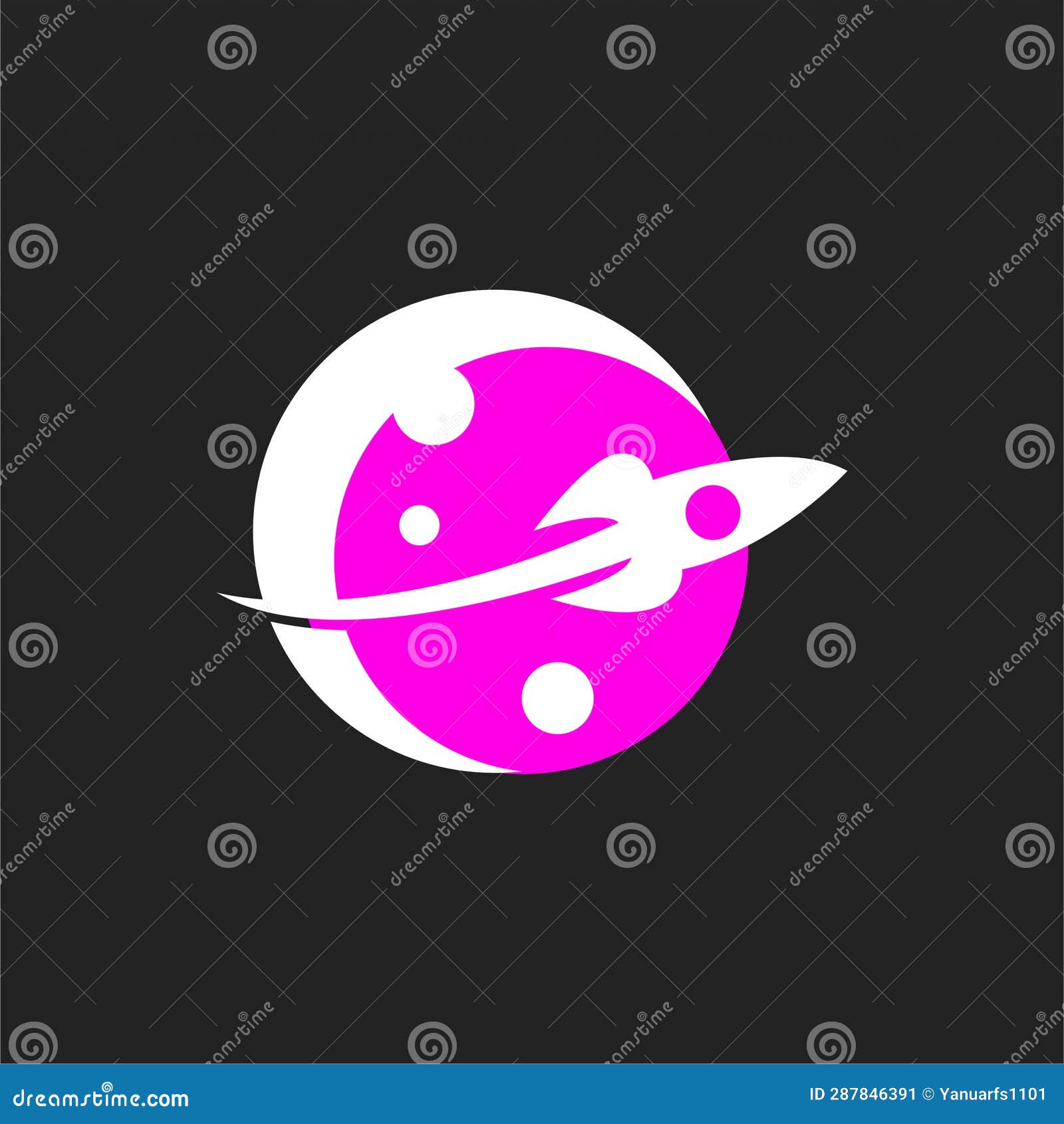 Rocket Space Craft Logo Design Concept Template Stock Vector