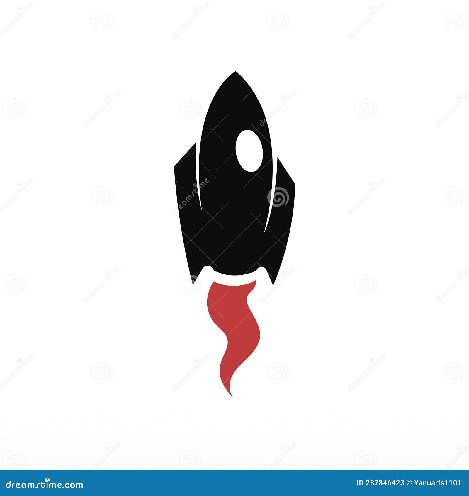 Rocket Space Craft Logo Design Concept Template Stock Illustration