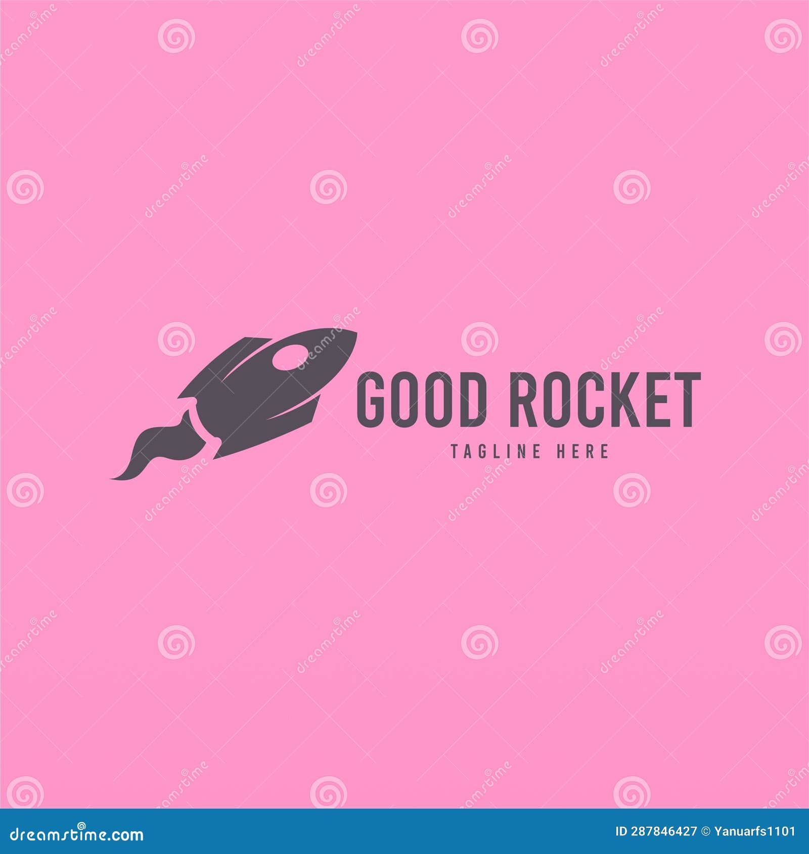 Rocket Space Craft Logo Design Concept Template Stock Vector