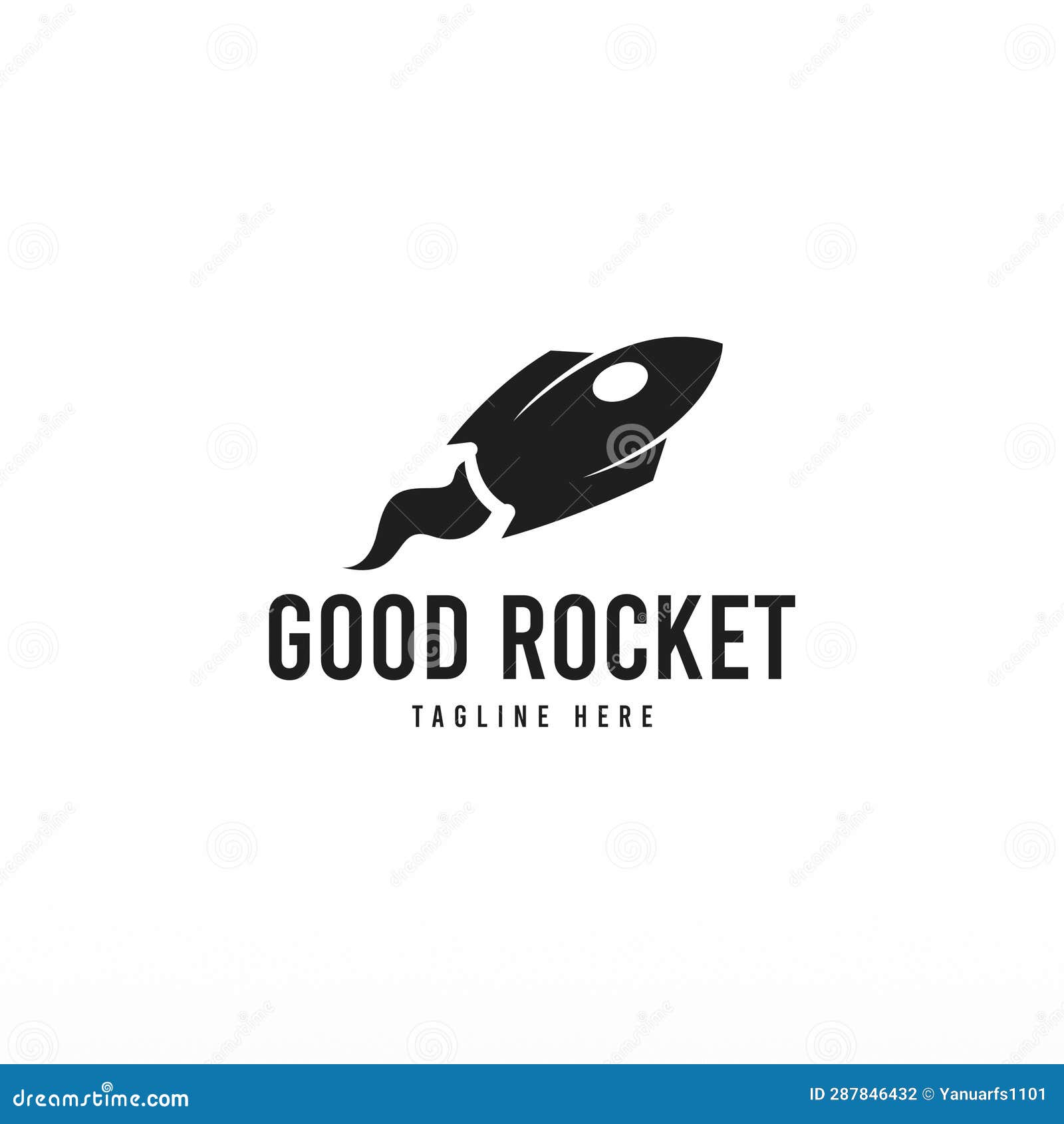 Rocket Space Craft Logo Design Concept Template Stock Vector