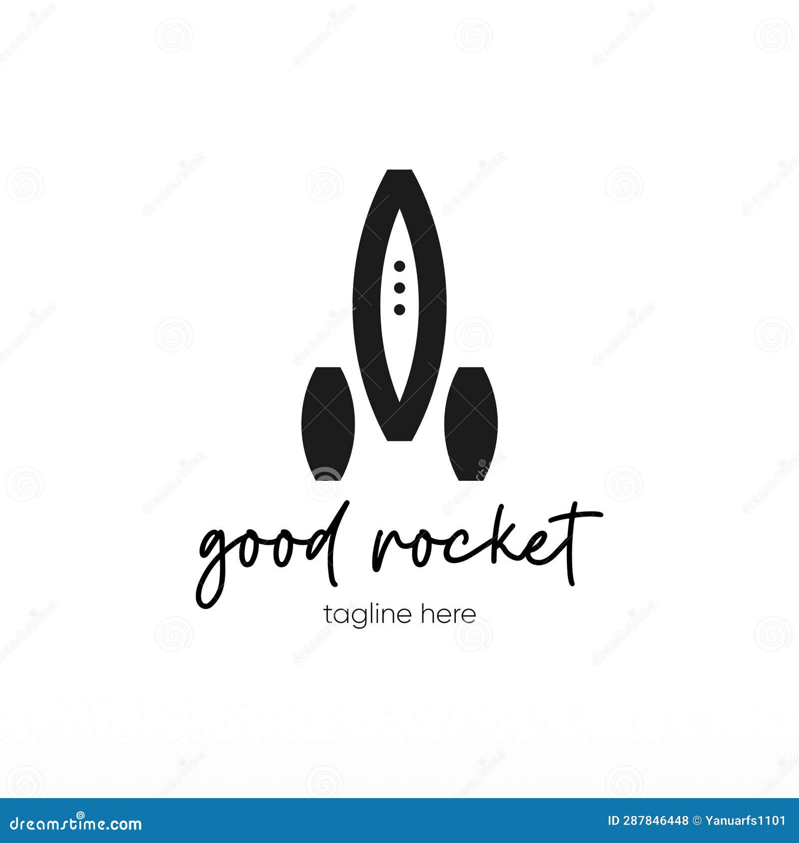 Rocket Space Craft Logo Design Concept Template Stock Vector