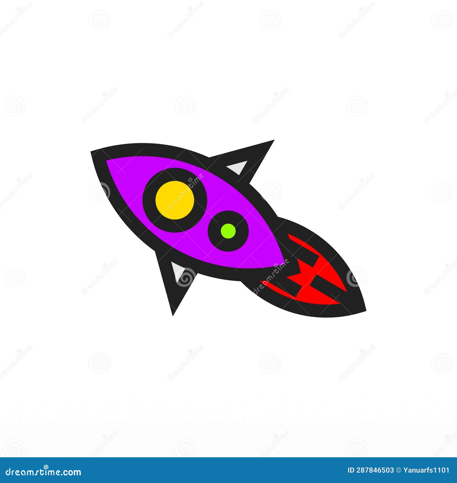 Rocket Space Craft Logo Design Concept Template Stock Illustration
