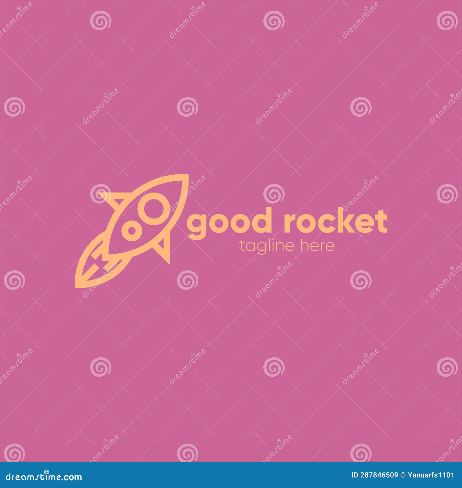 Rocket Space Craft Logo Design Concept Template Stock Illustration