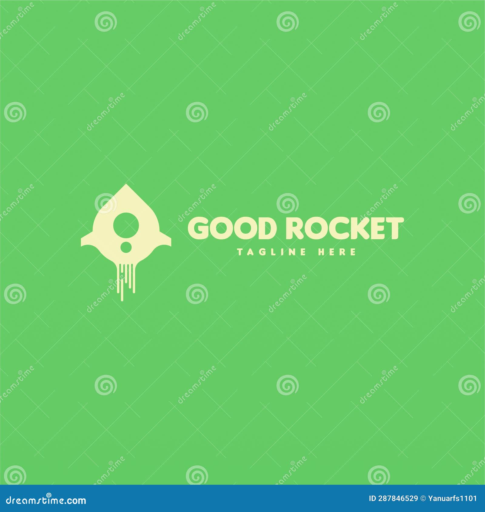 Rocket Space Craft Logo Design Concept Template Stock Illustration
