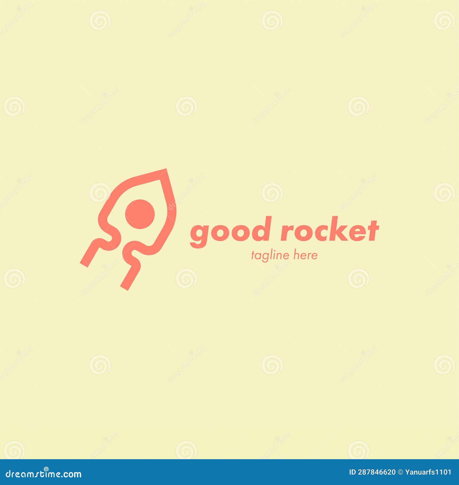 Rocket Space Craft Logo Design Concept Template Stock Illustration