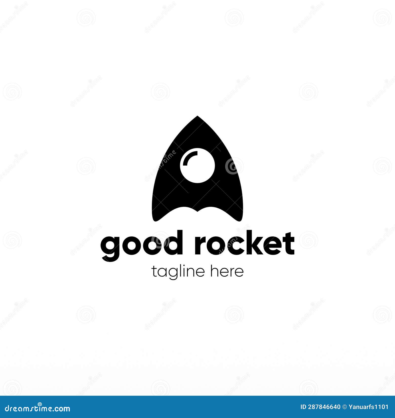 Rocket Space Craft Logo Design Concept Template Stock Vector