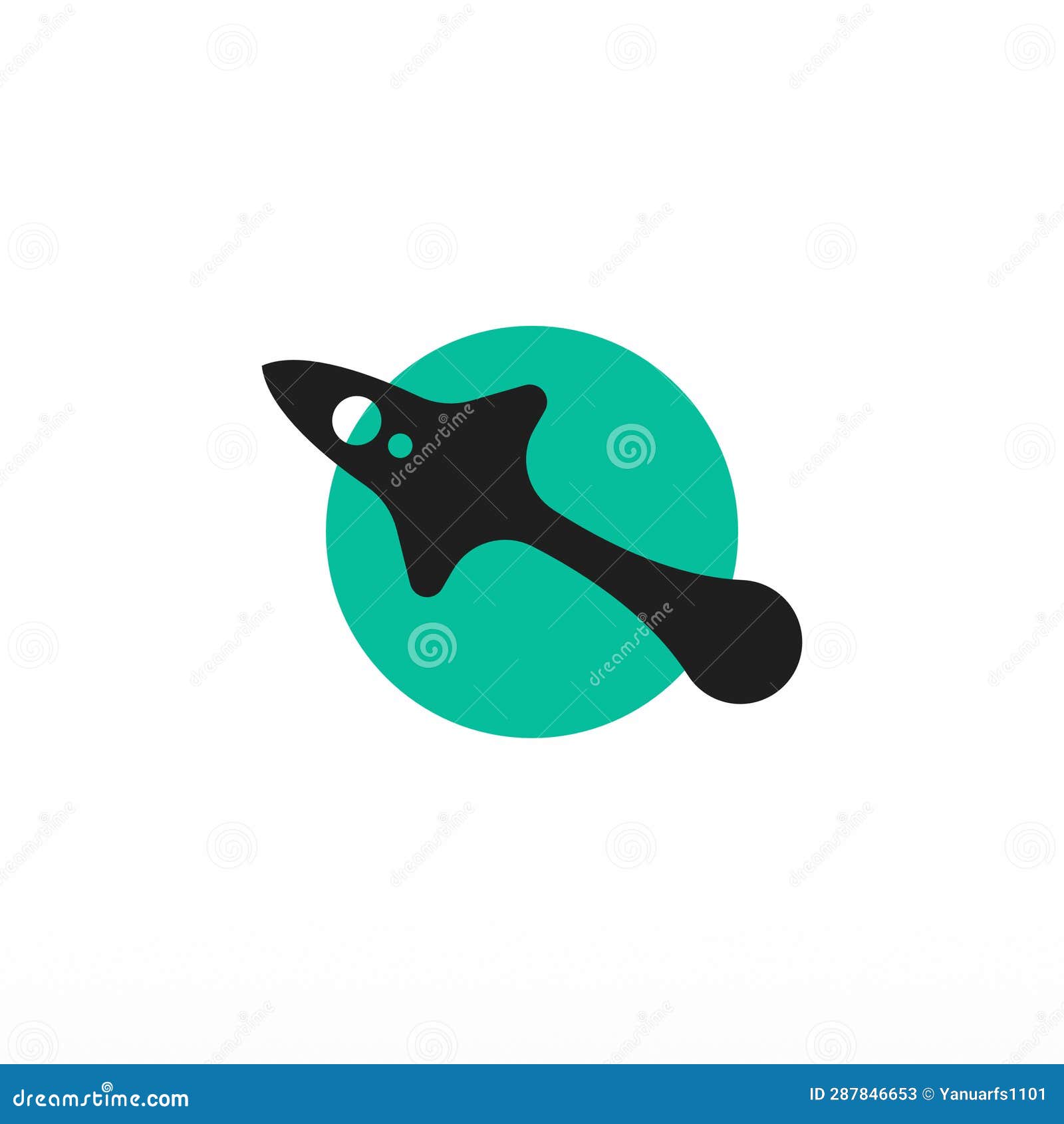 Rocket Space Craft Logo Design Concept Template Stock Vector