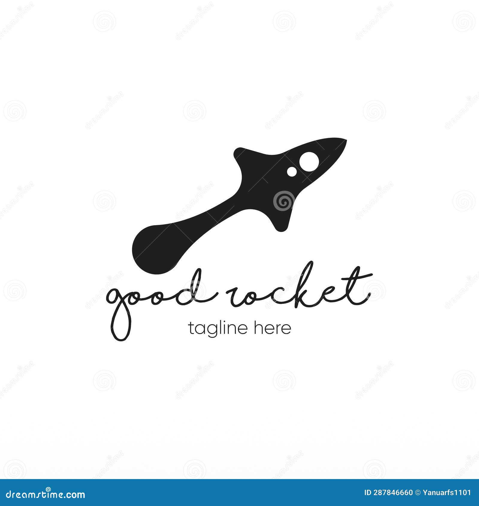Rocket Space Craft Logo Design Concept Template Stock Vector